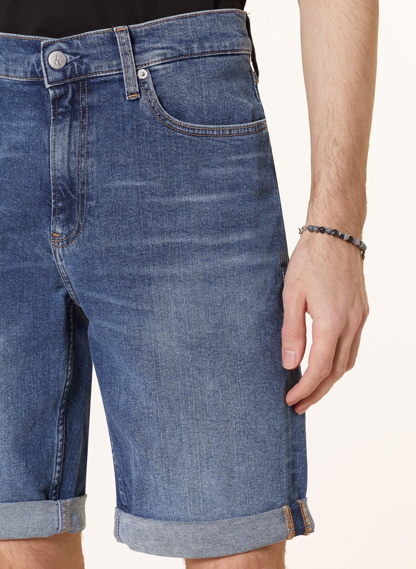 Calvin Klein Jeans Szorty jeansowe slim fit, Kolor: NIEBIESKI (Obrazek 5)