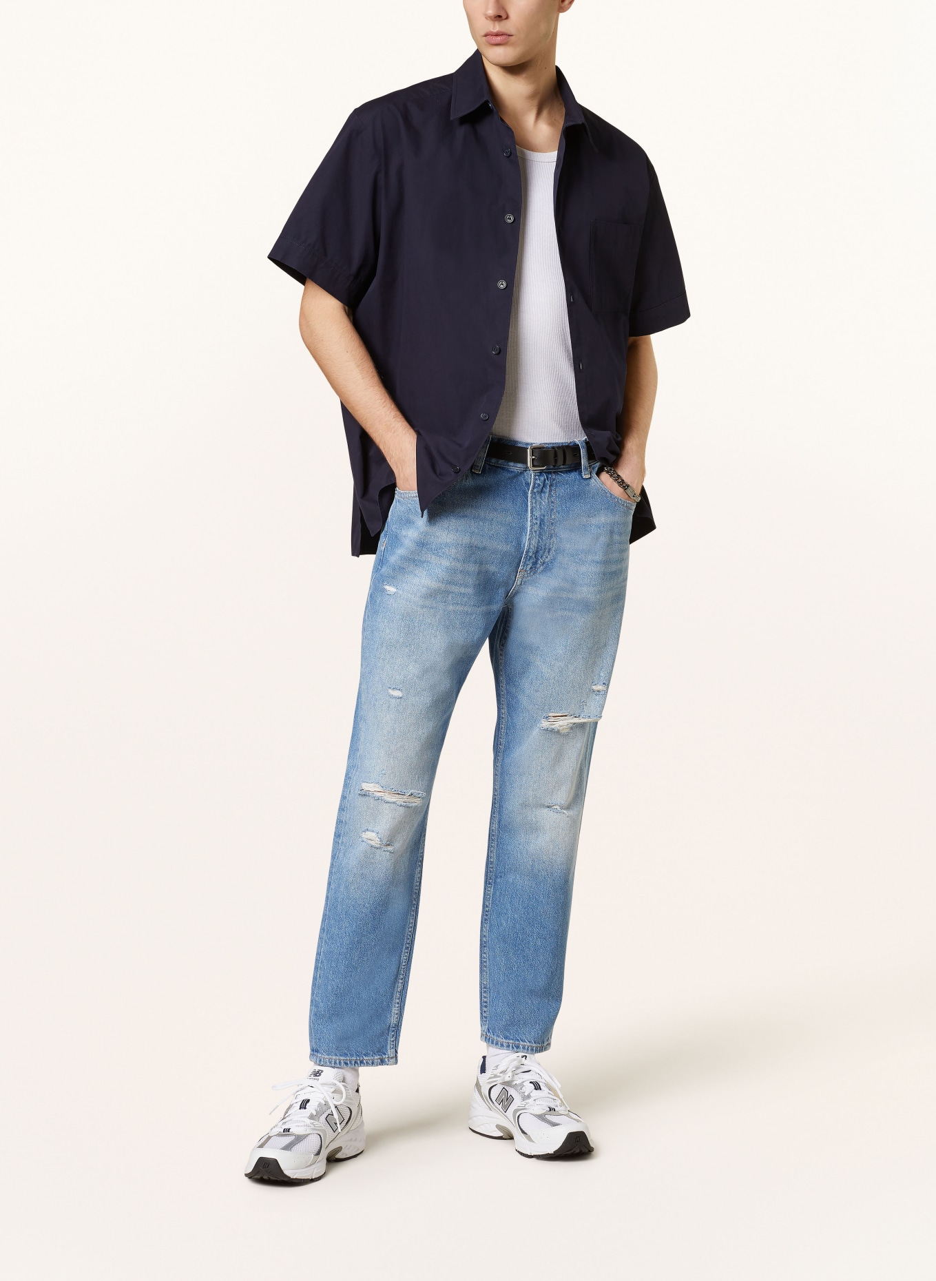 Calvin Klein Jeans Jeansy destroyed straight fit, Kolor: 1AA Denim Light (Obrazek 2)