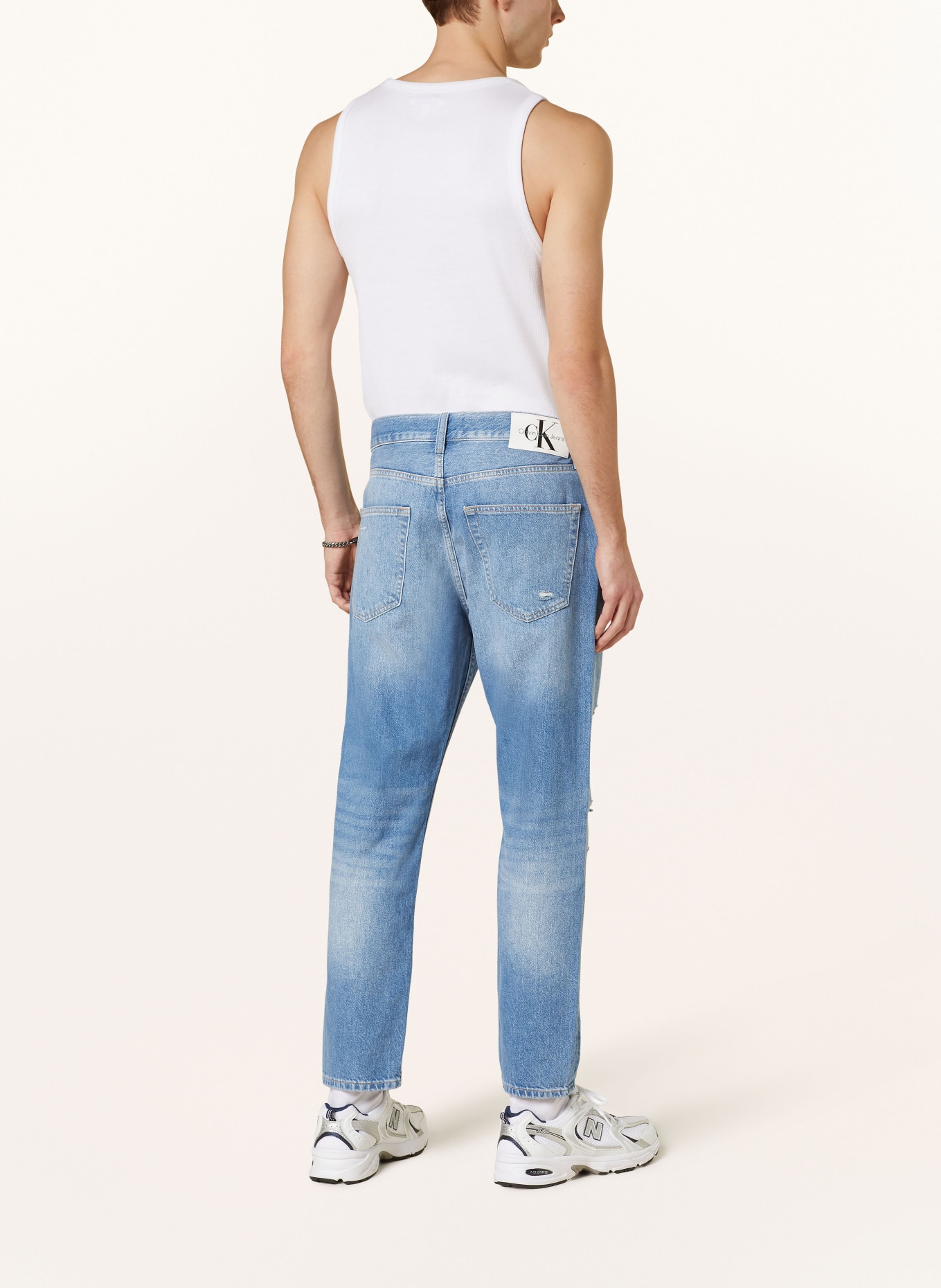 Calvin Klein Jeans Destroyed-Jeans Straight Fit, Farbe: 1AA Denim Light (Bild 3)
