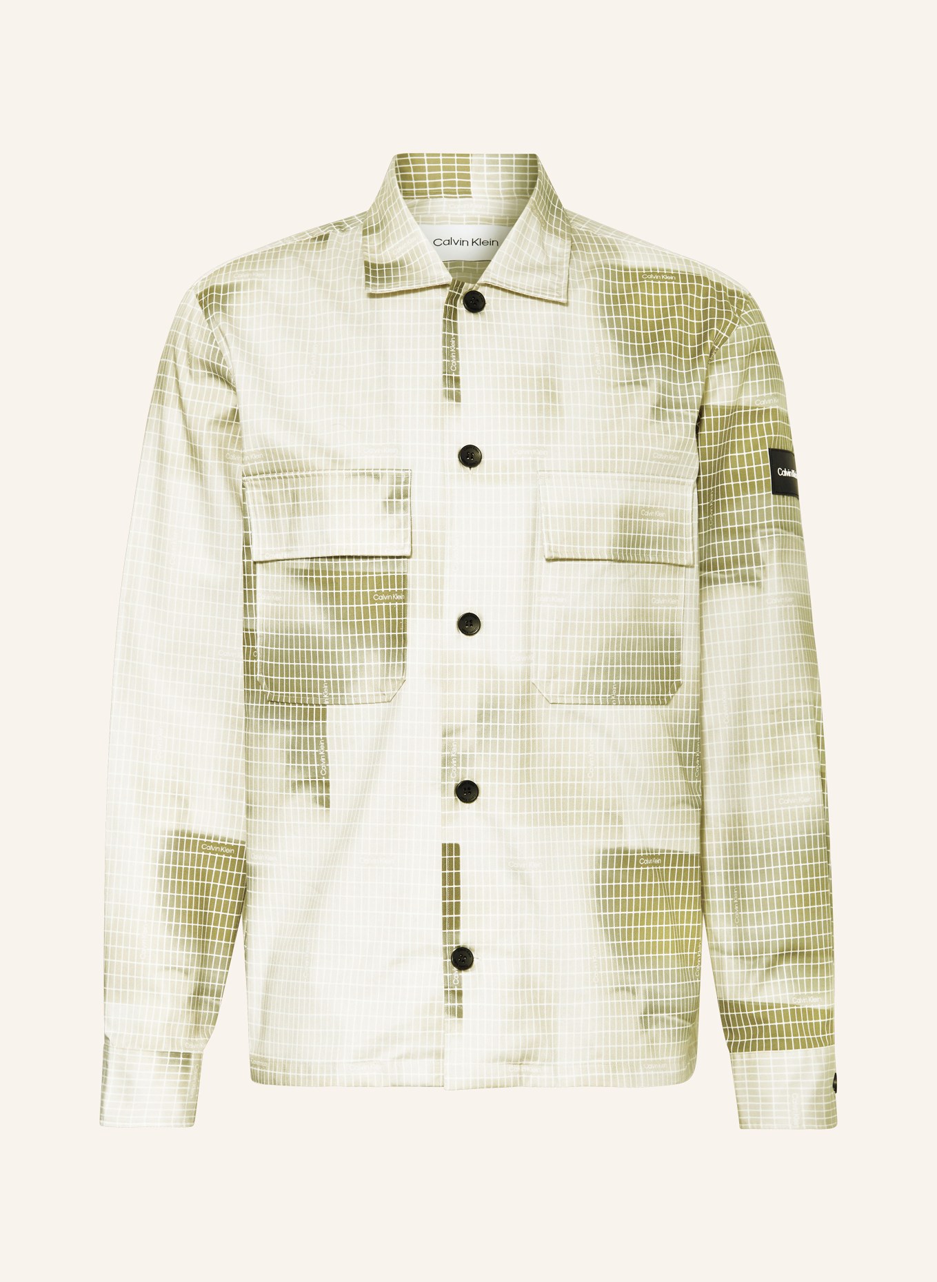 Calvin Klein Overshirt, Color: BEIGE/ OLIVE (Image 1)