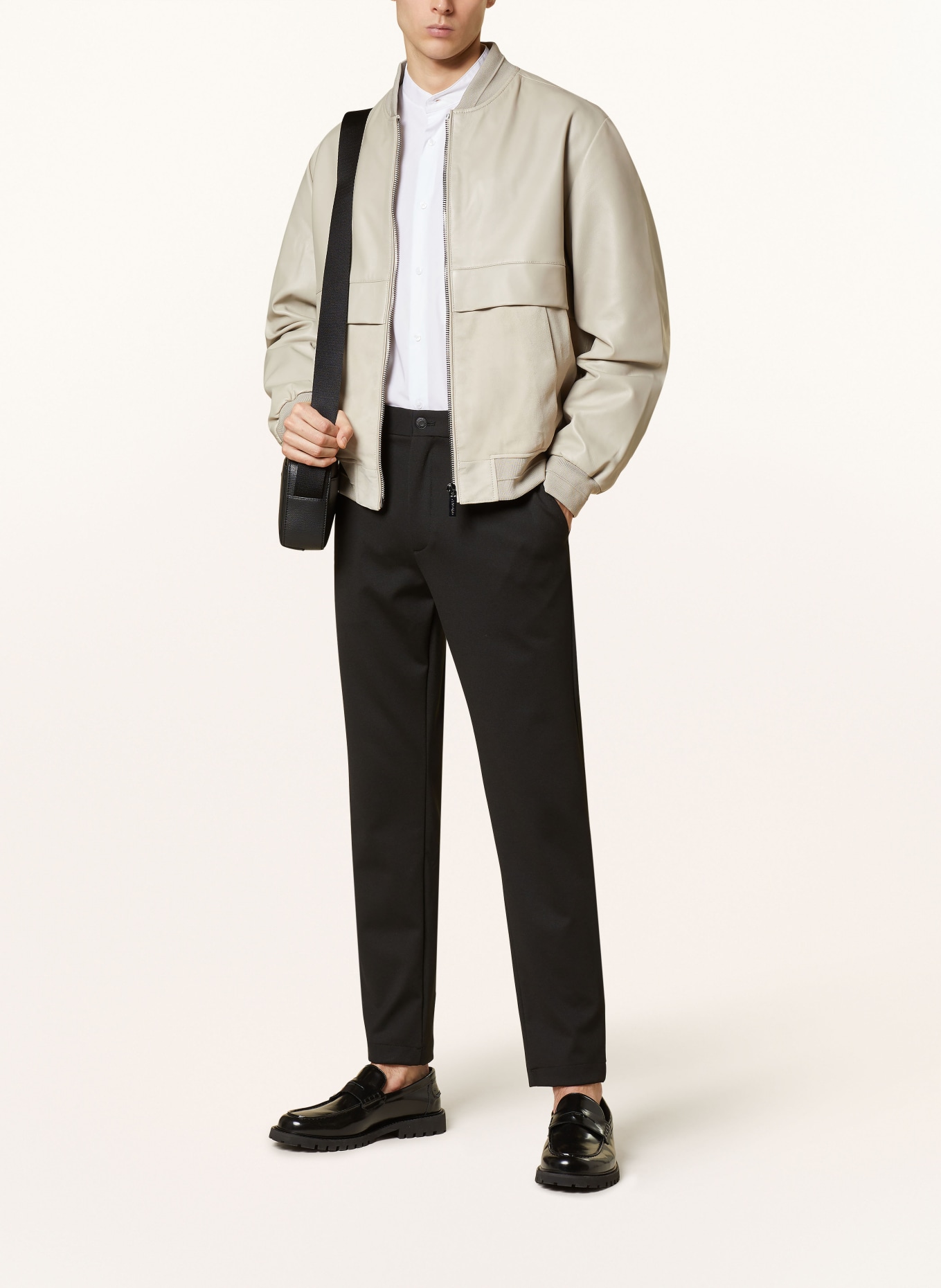 Calvin Klein Leather bomber jacket HERO, Color: BEIGE (Image 2)