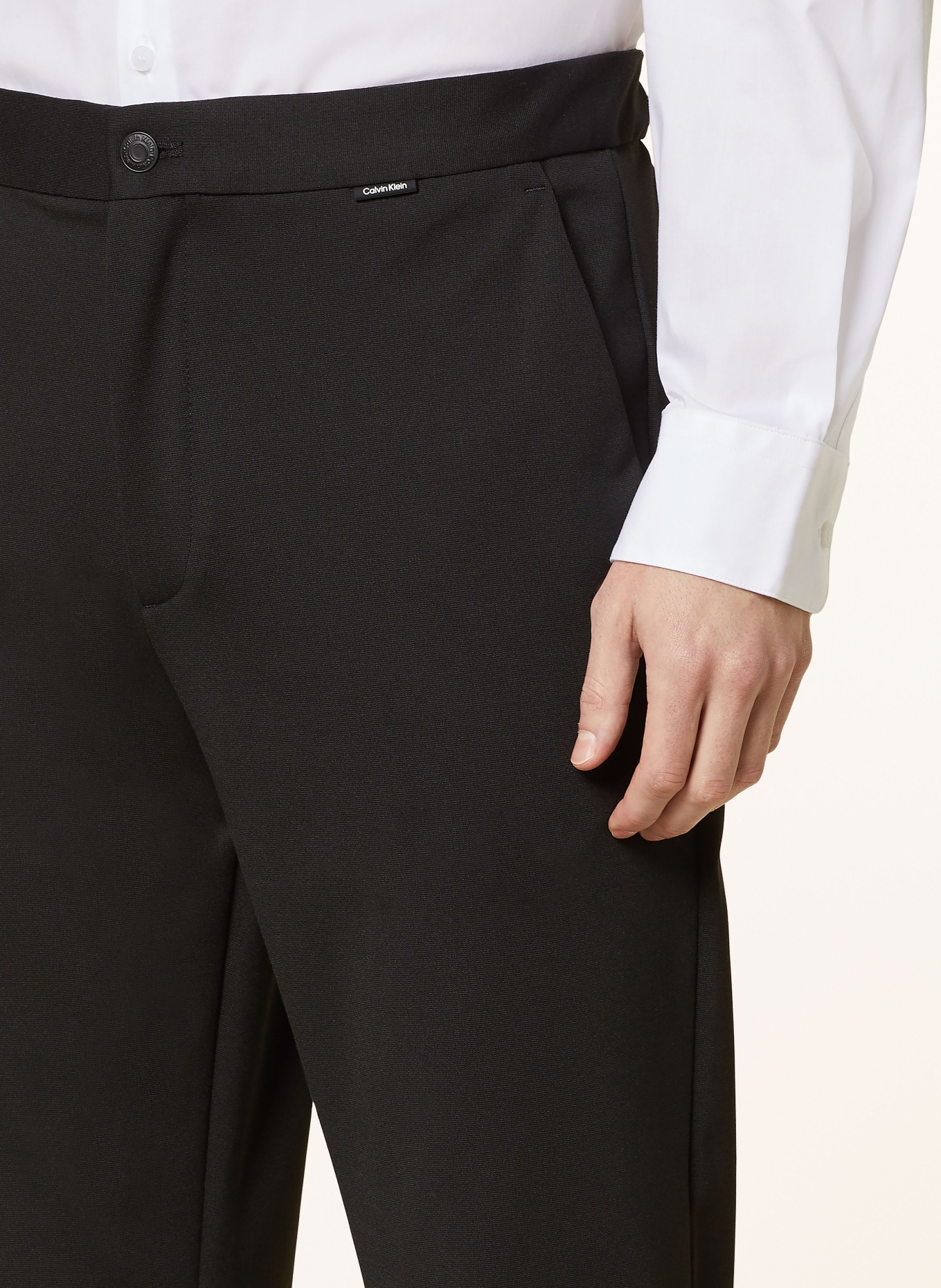 Calvin Klein Jersey pants tapered fit, Color: BLACK (Image 5)