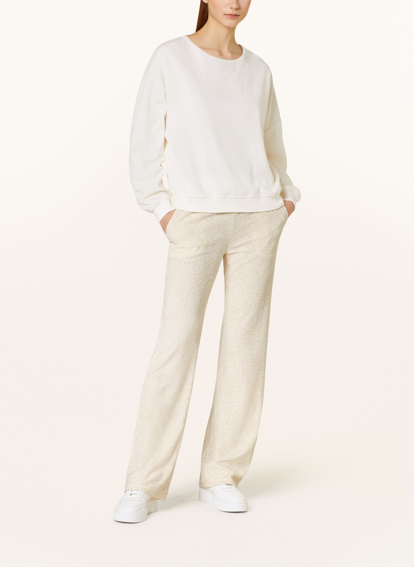 Juvia Long sleeve shirt MILENA in velour, Color: ECRU (Image 2)