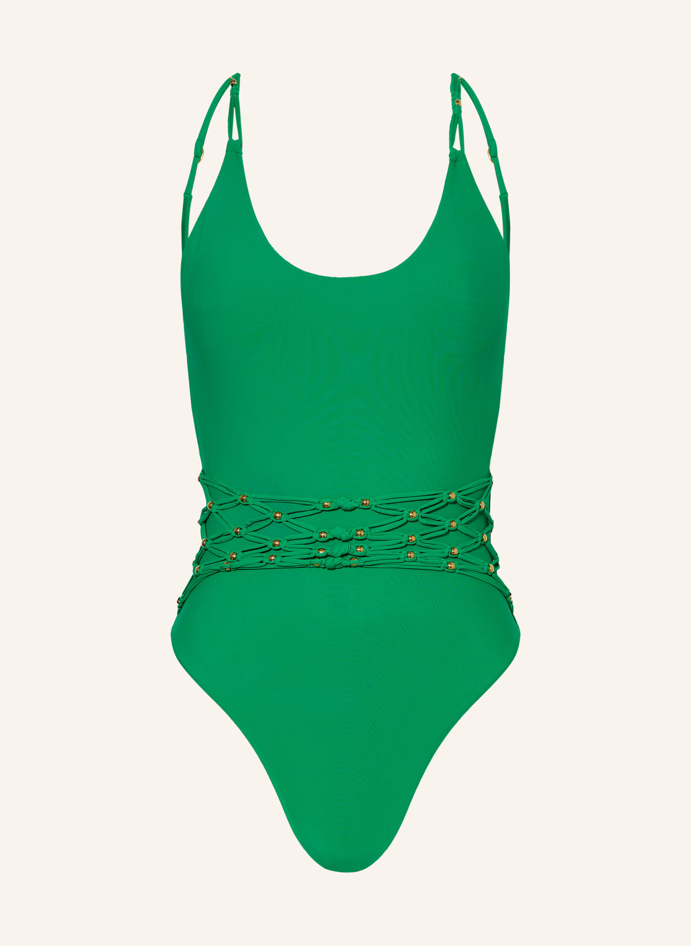 PQ Swimsuit SEAWEED with decorative beads, Color: GREEN (Image 1)