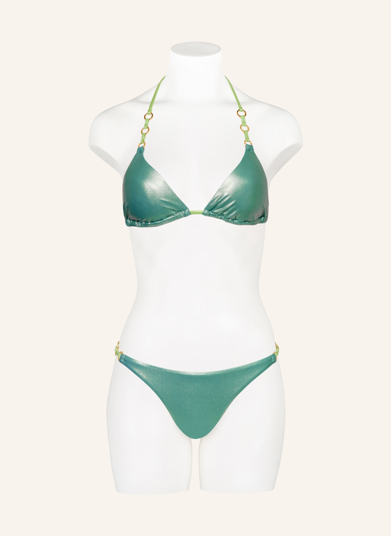 PQ Triangle bikini top ATLANTIC LINK, Color: LIGHT GREEN (Image 2)