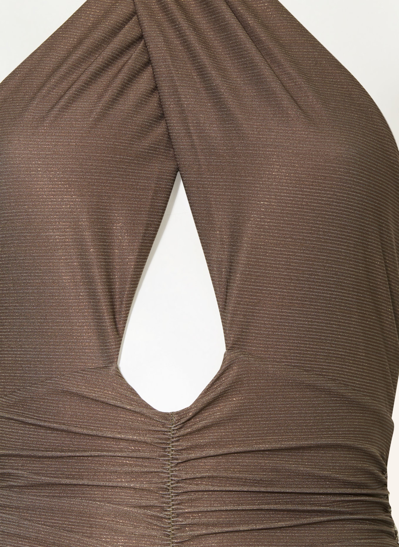 PQ Halter neck swimsuit LUCAYA CELINE with glitter thread, Color: BROWN/ GOLD (Image 4)