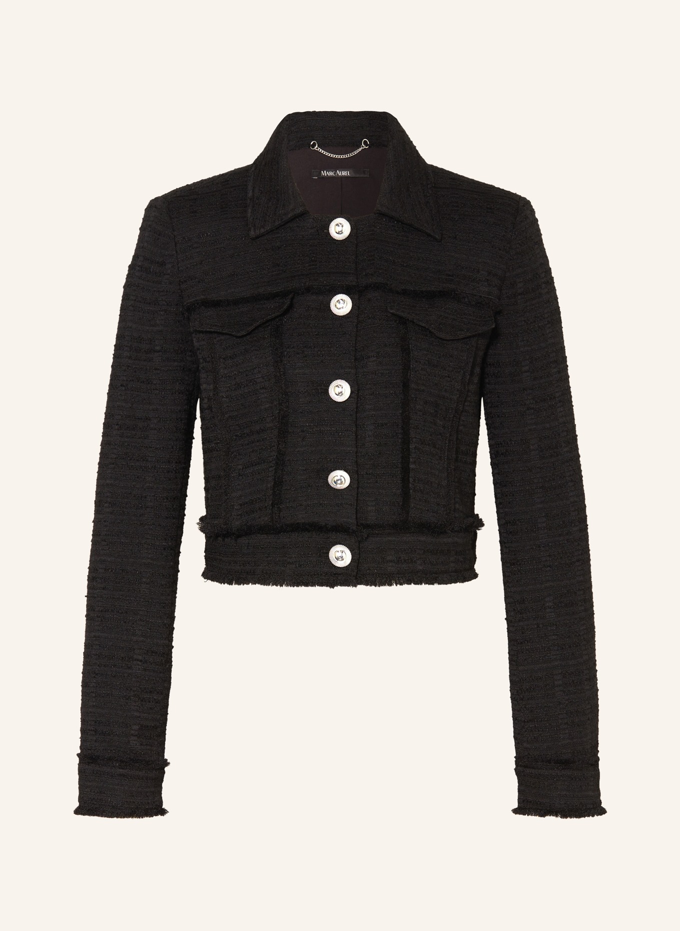 MARC AUREL Bouclé jacket, Color: BLACK (Image 1)