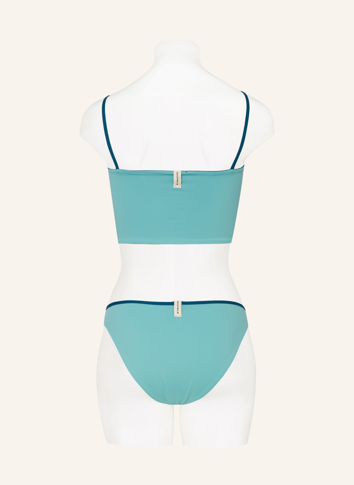 MYMARINI Bralette bikini top EASY TOP LONG reversible, Color: TEAL/ MINT (Image 5)