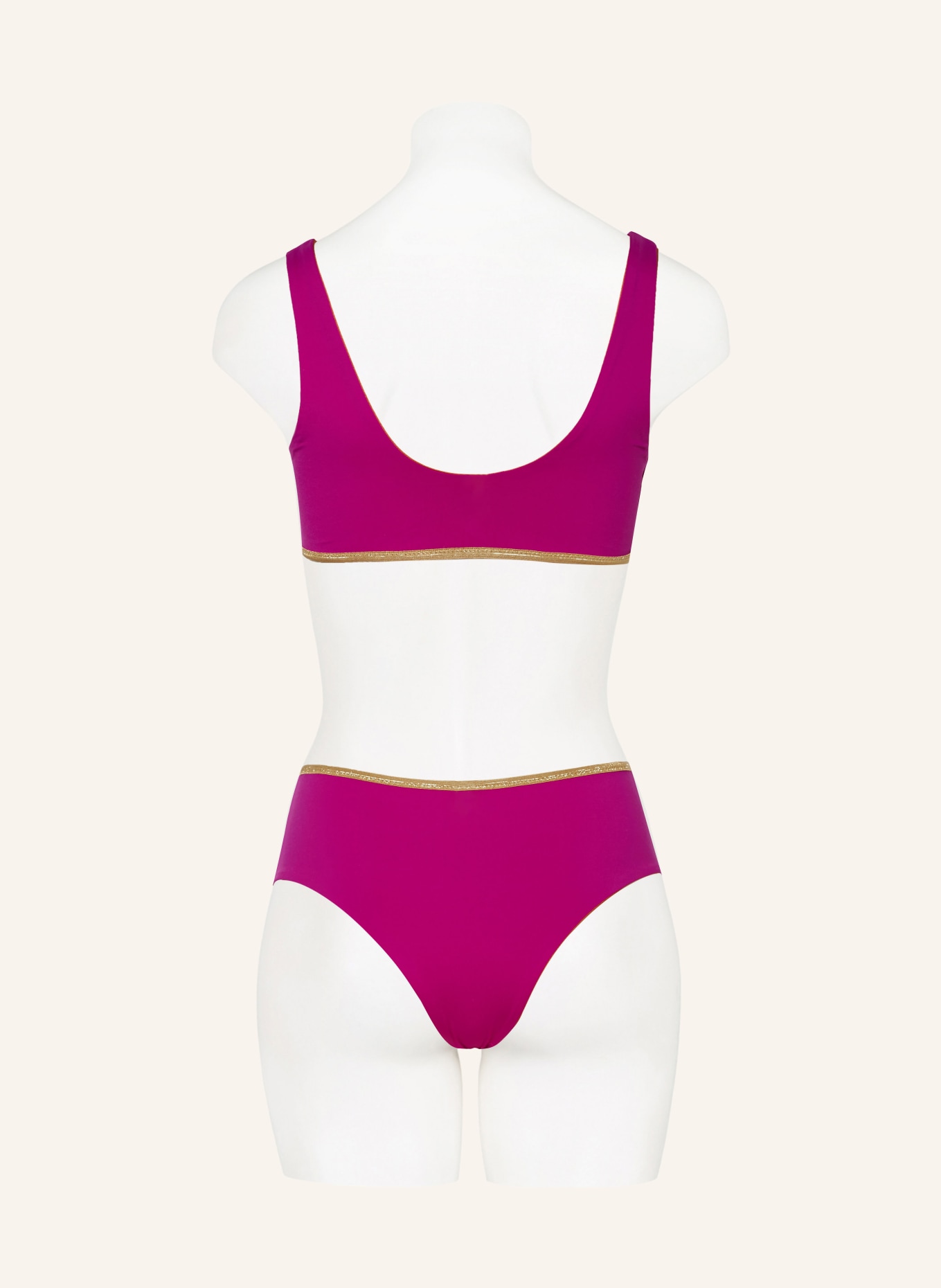 MYMARINI Bralette bikini top POOL BRA SHINE reversible, Color: DARK ORANGE/ FUCHSIA (Image 3)
