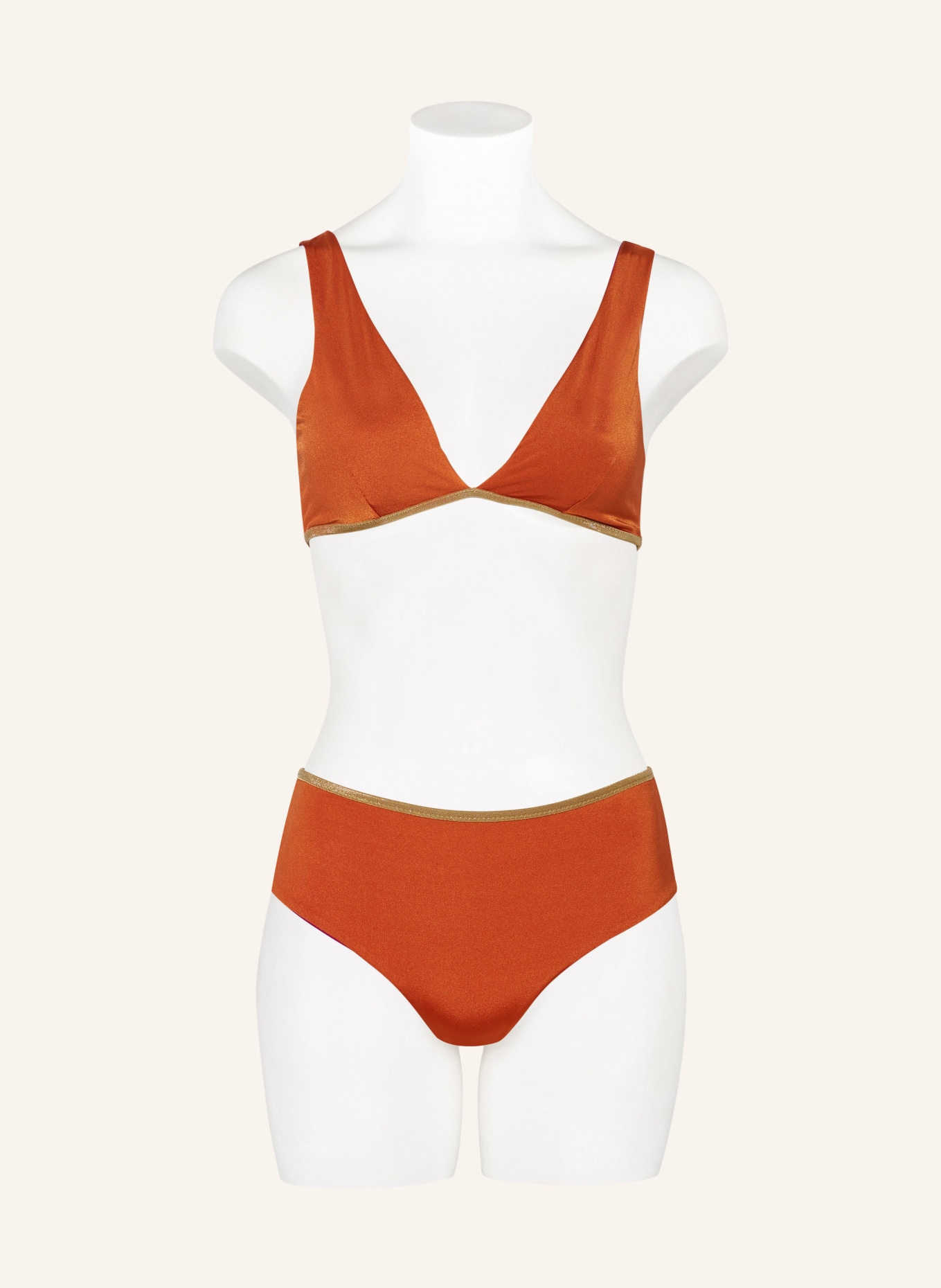 MYMARINI Bralette bikini top POOL BRA SHINE reversible, Color: DARK ORANGE/ FUCHSIA (Image 4)