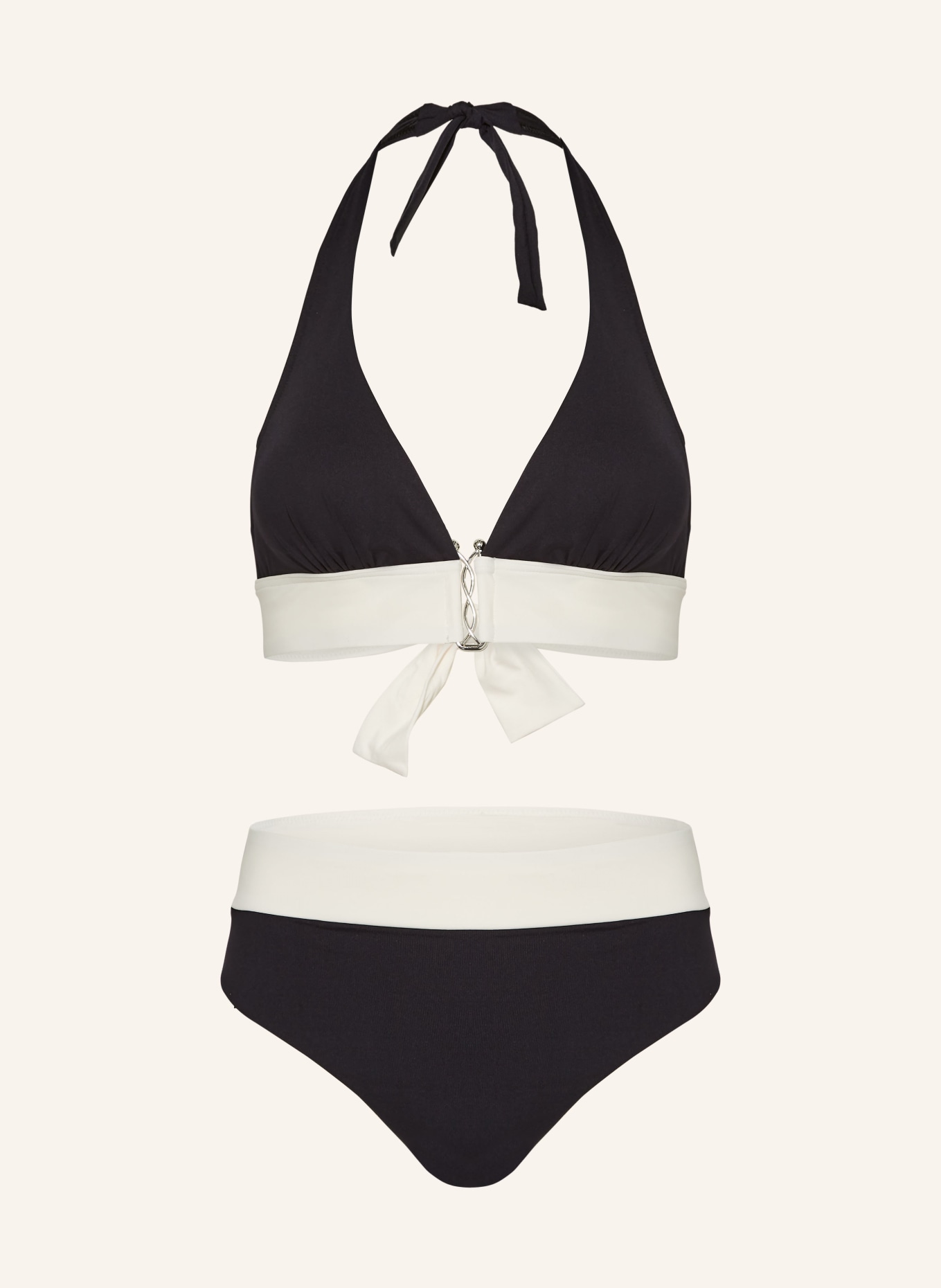 IODUS Halter neck bikini AQUILA, Color: BLACK/ CREAM (Image 1)