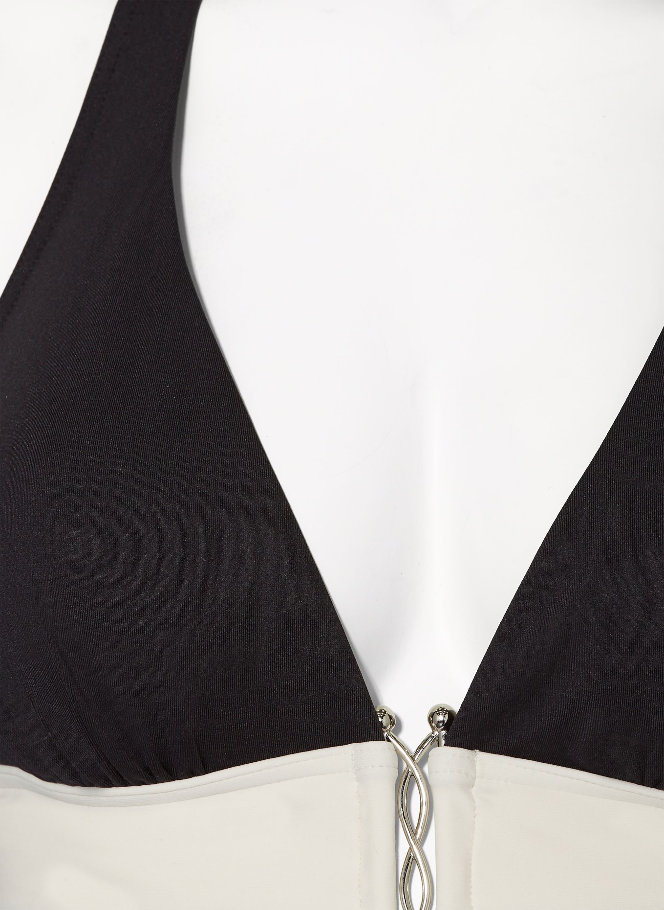 IODUS Bikini wiązane na szyi AQUILA, Kolor: CZARNY/ KREMOWY (Obrazek 4)