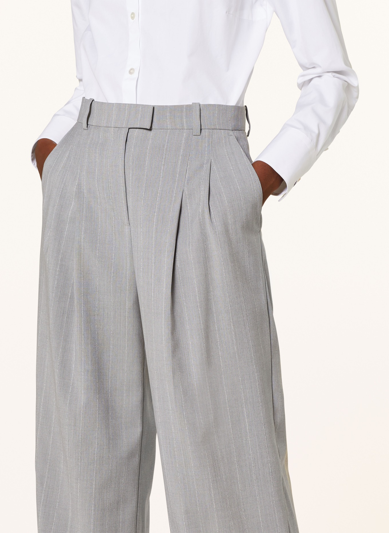 BOSS Wide leg trousers TRAVLAR, Color: GRAY (Image 5)