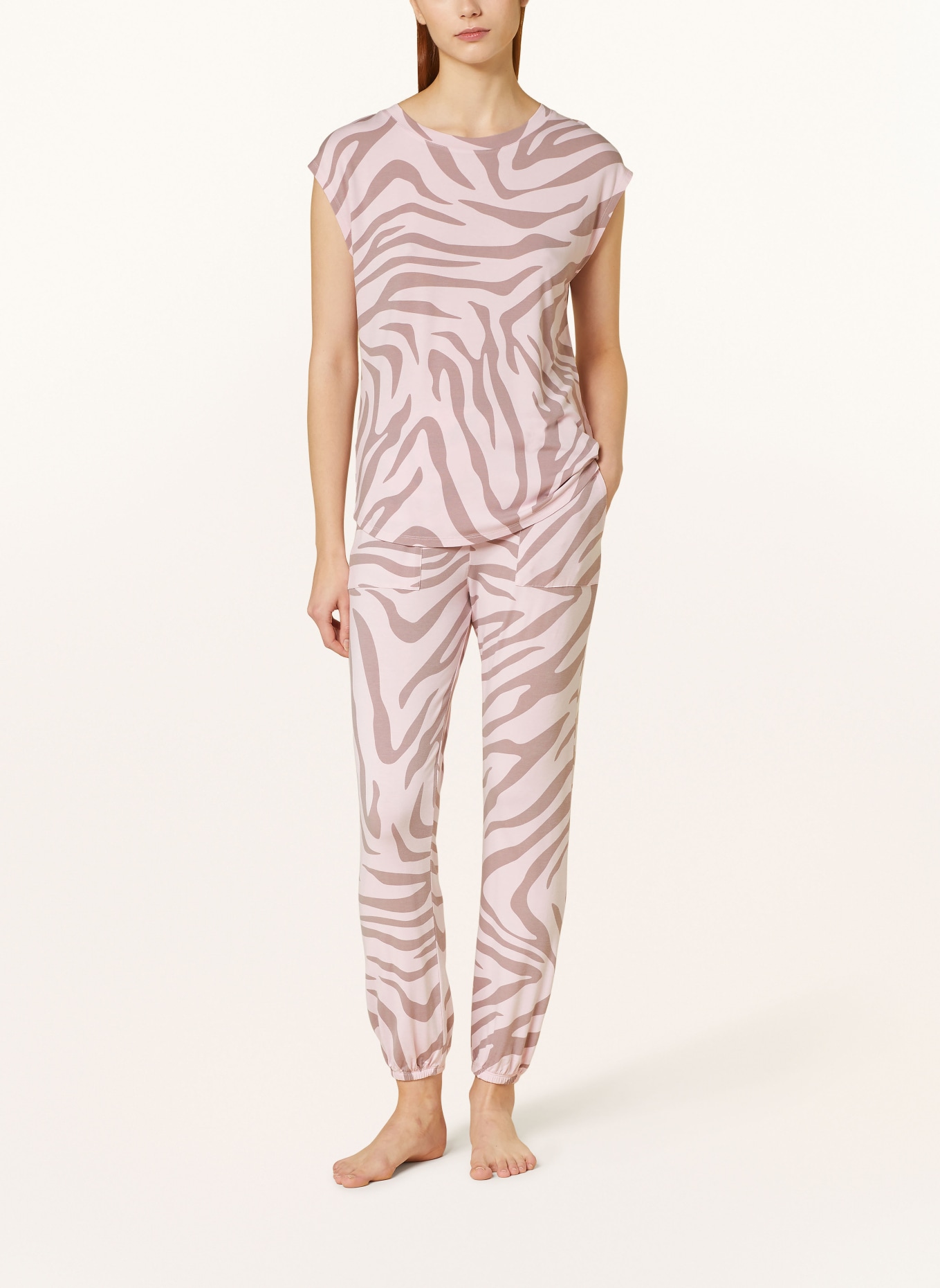 Juvia Pajama top, Color: PINK/ TAUPE (Image 2)