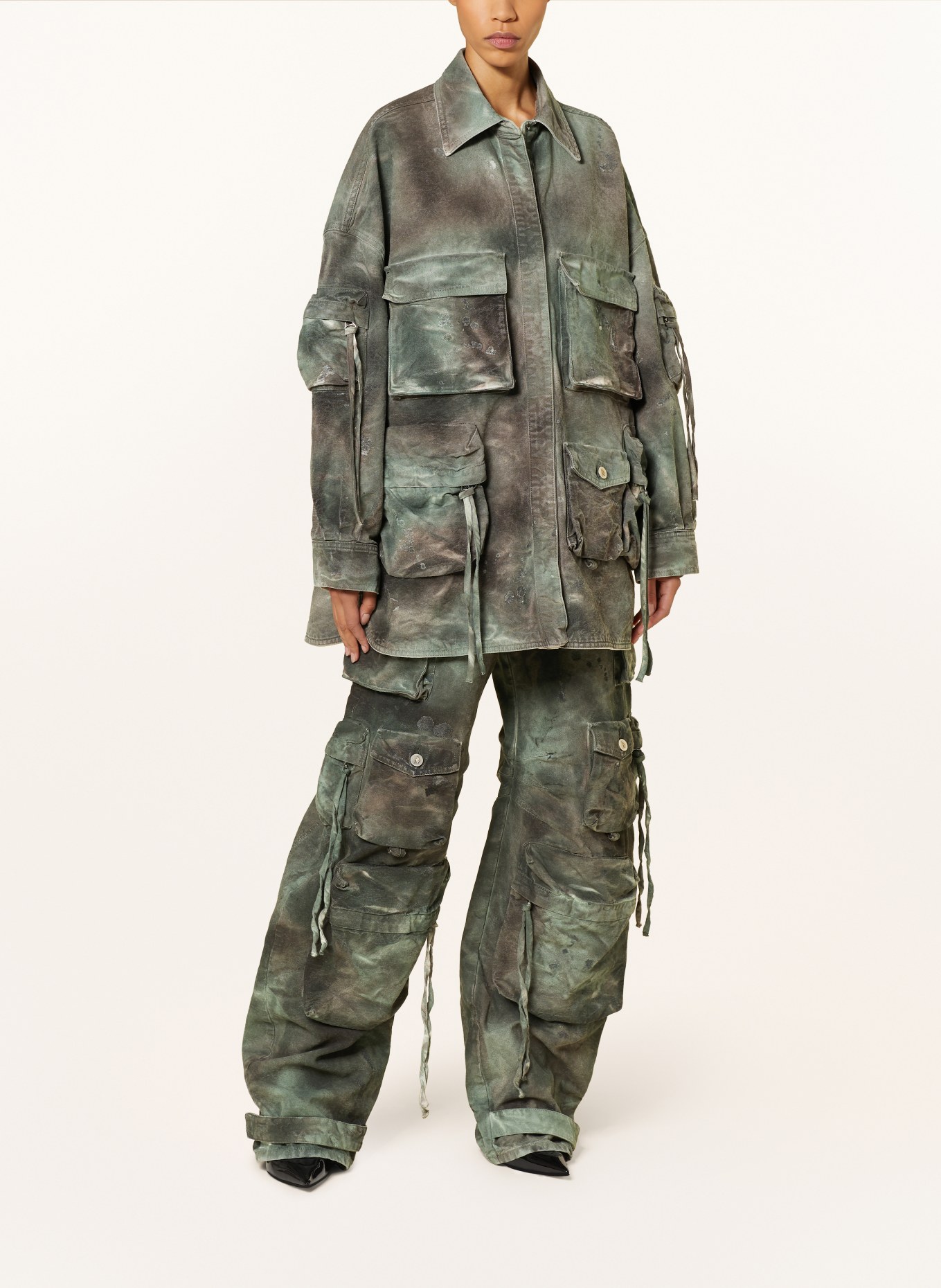 THE ATTICO Oversized jacket FERN, Color: GREEN/ BROWN (Image 2)