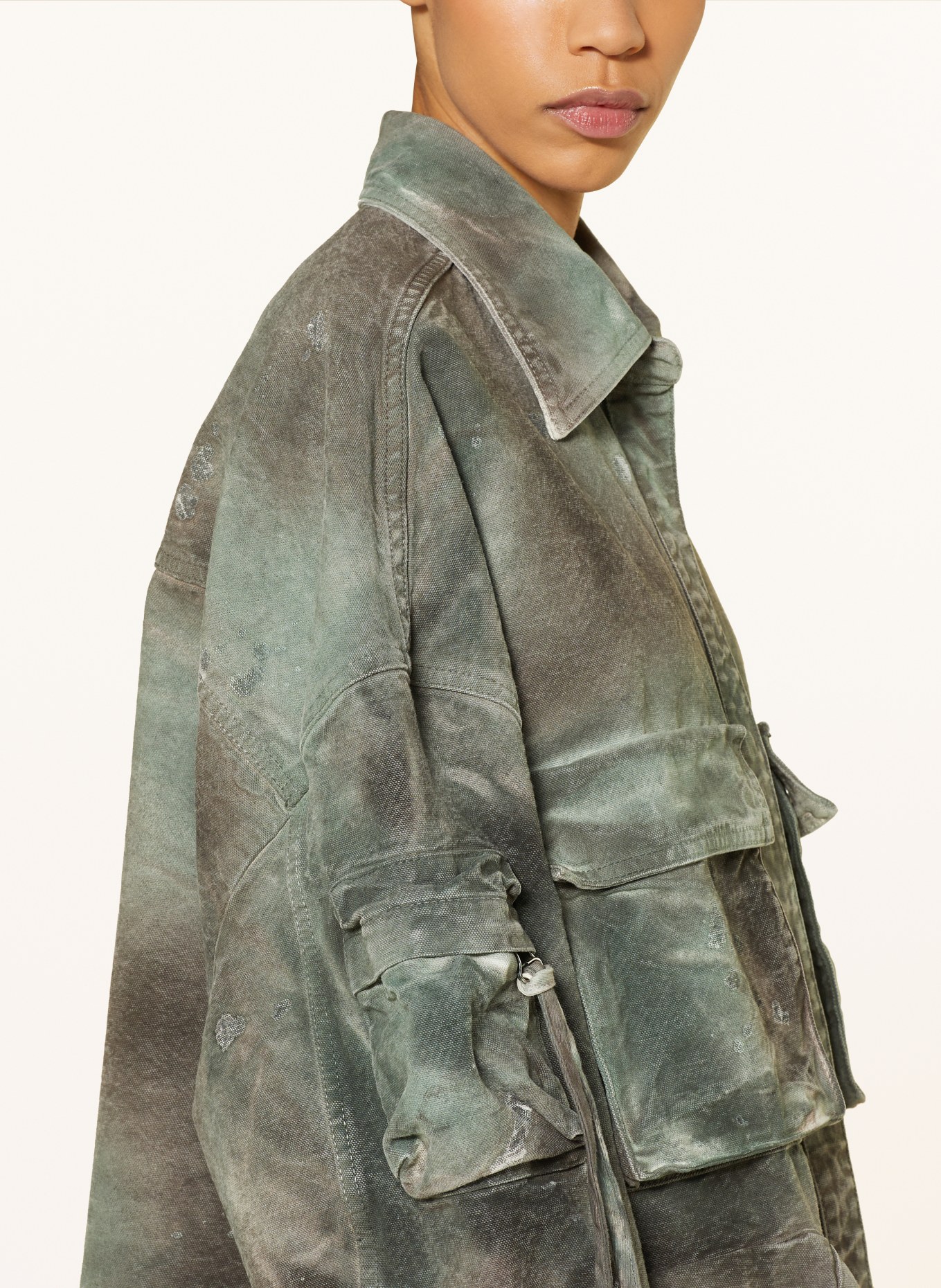 THE ATTICO Oversized jacket FERN, Color: GREEN/ BROWN (Image 4)