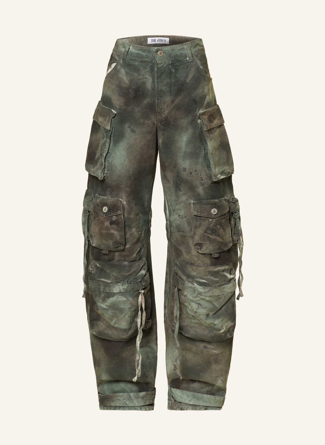 Low-rise cargo pants in green - The Attico