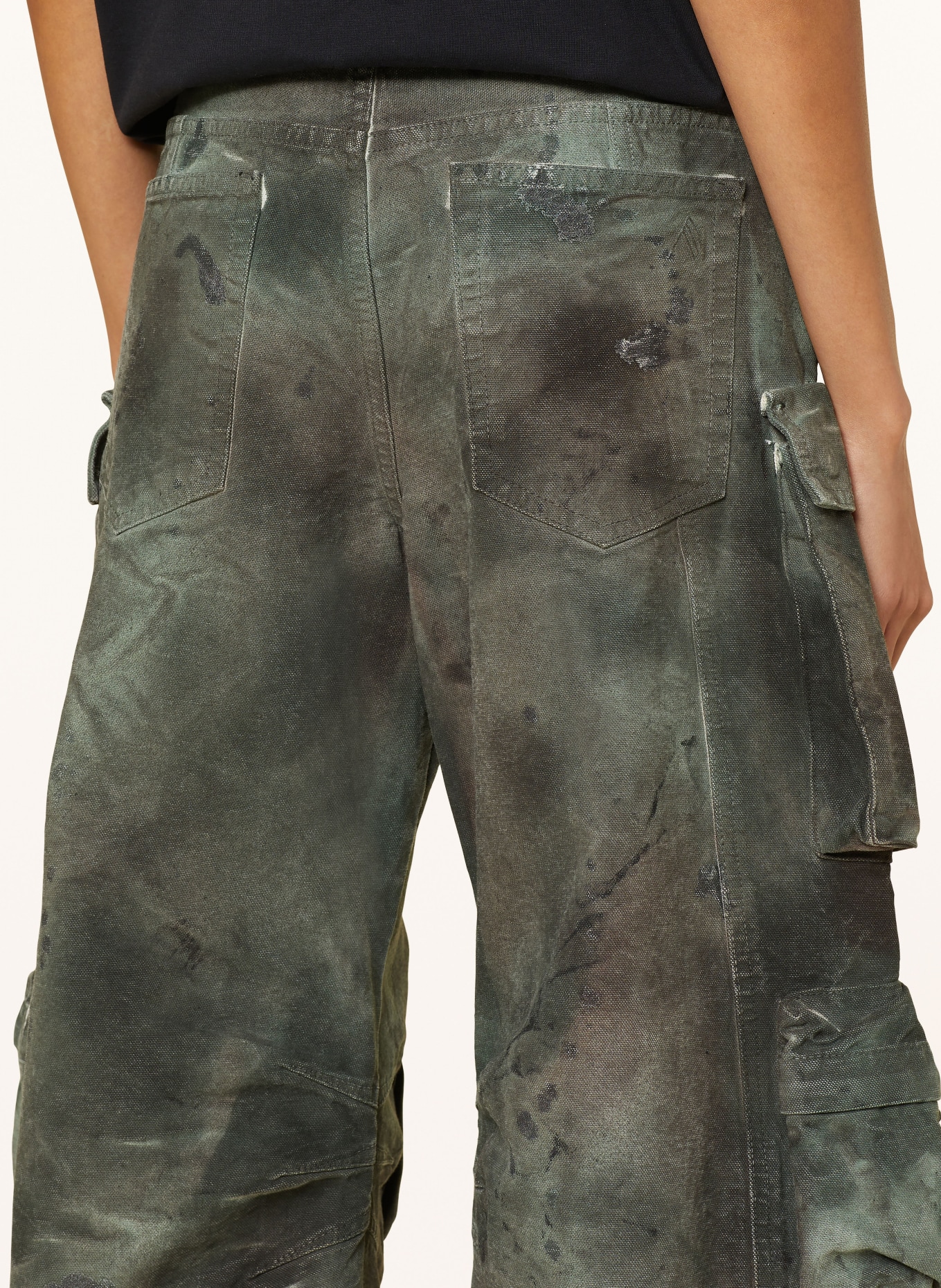 THE ATTICO Cargo pants FERN, Color: GREEN/ TAUPE (Image 6)