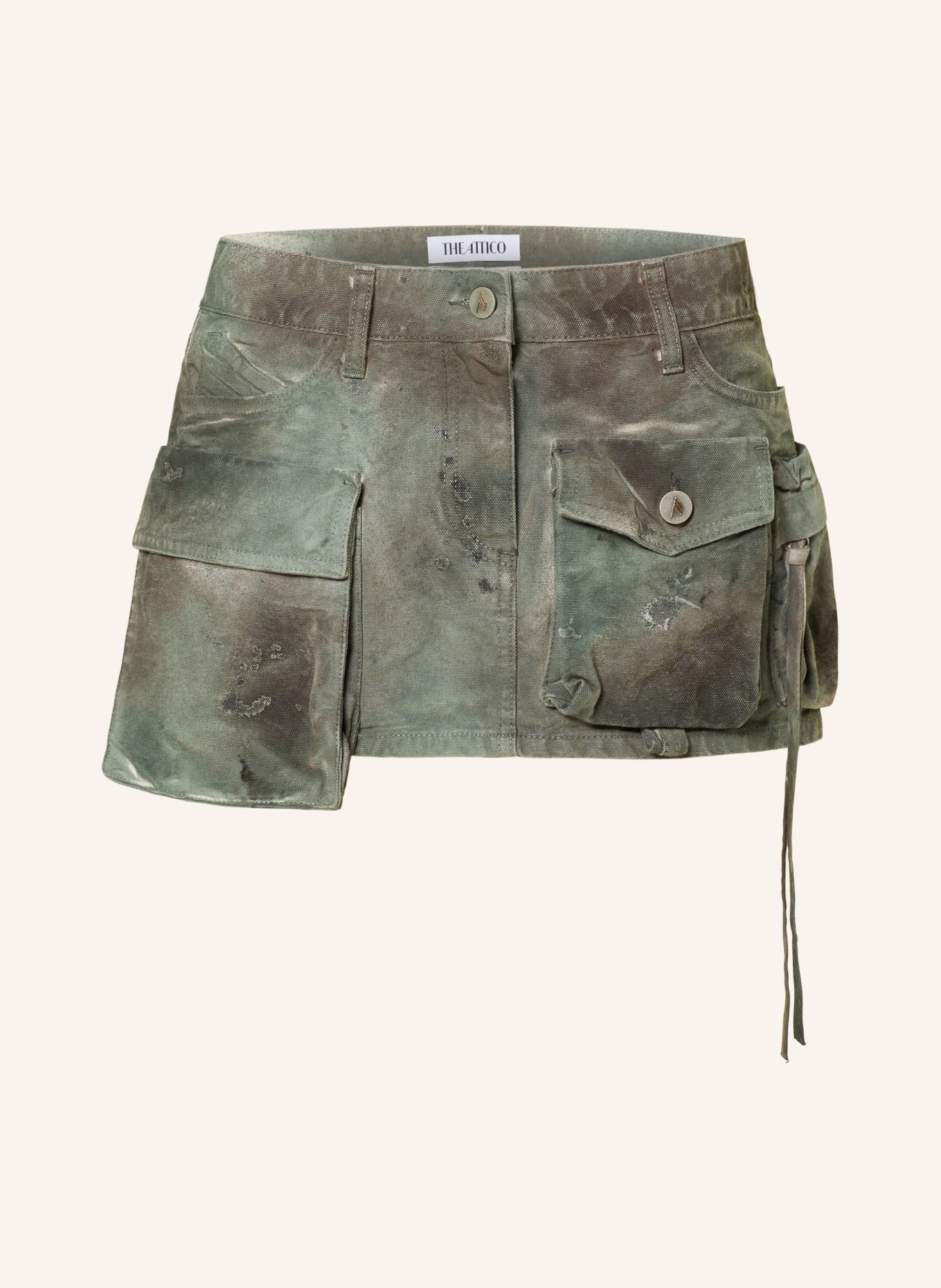 THE ATTICO Cargo skirt FAY, Color: 238 STAINED GREEN CAMOUFLAGE (Image 1)