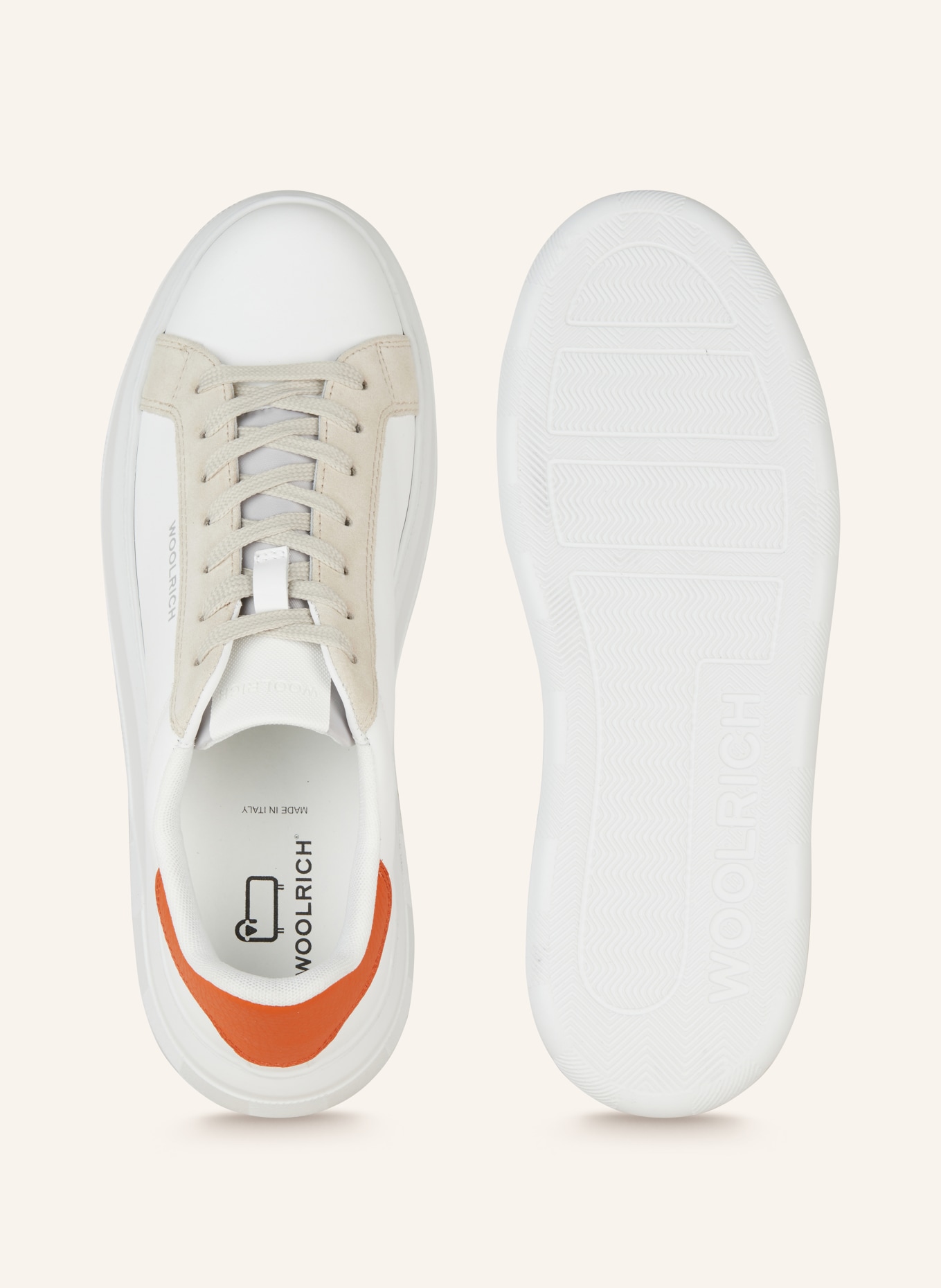 WOOLRICH Sneakers, Color: WHITE/ BEIGE/ ORANGE (Image 5)