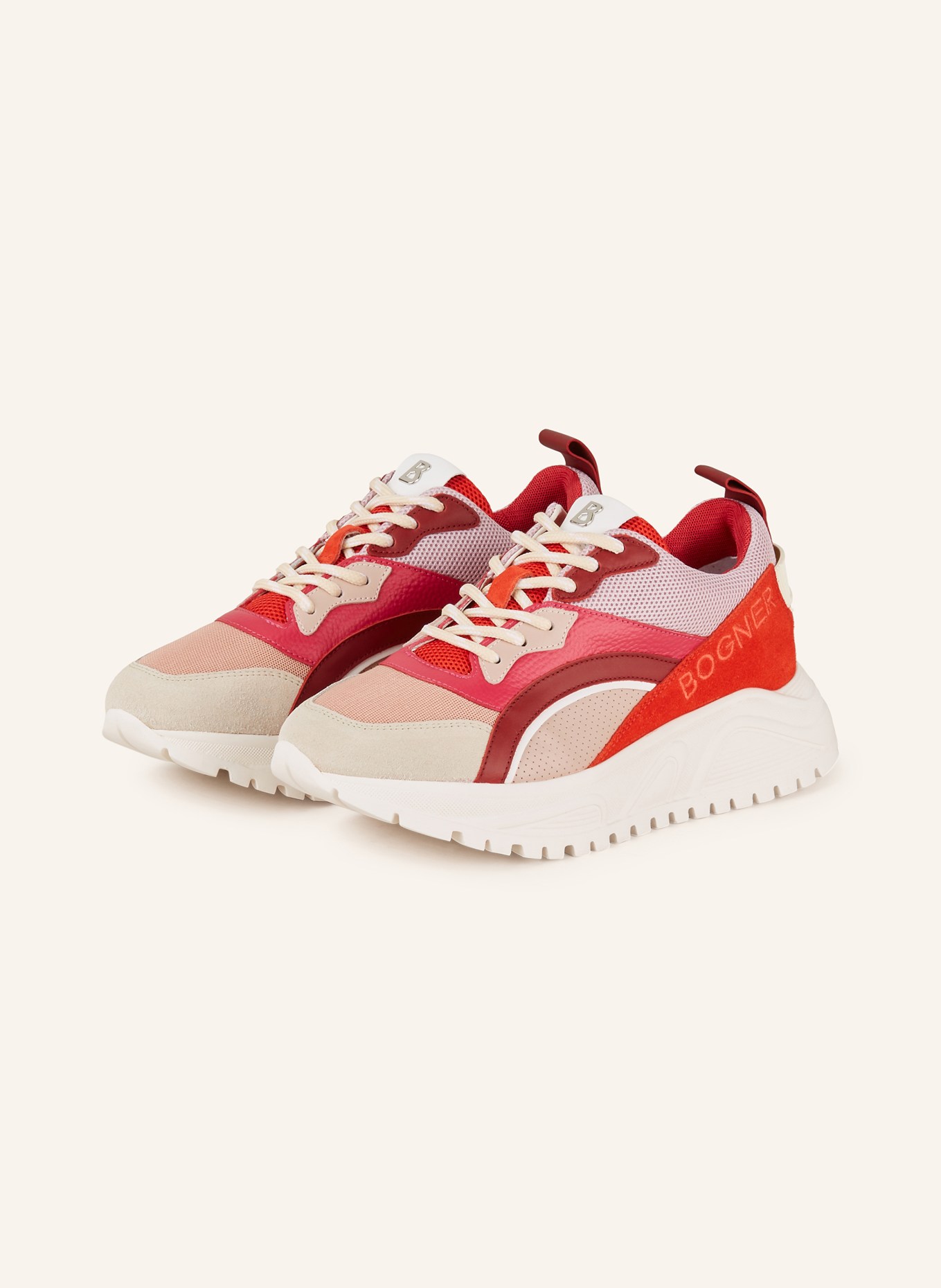 BOGNER Sneakers MALAGA 12C, Color: PINK/ RED/ DARK RED (Image 1)