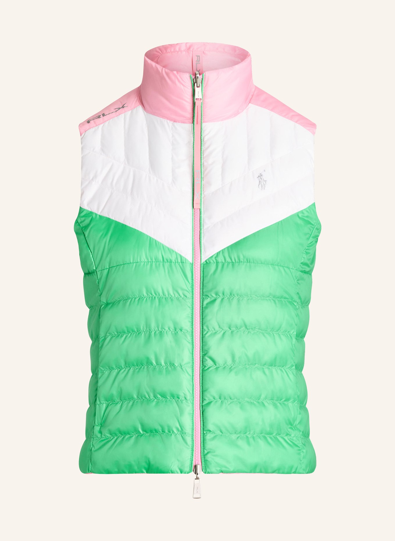 RLX RALPH LAUREN Outdoor vest reversible, Color: GREEN/ WHITE/ PINK (Image 1)