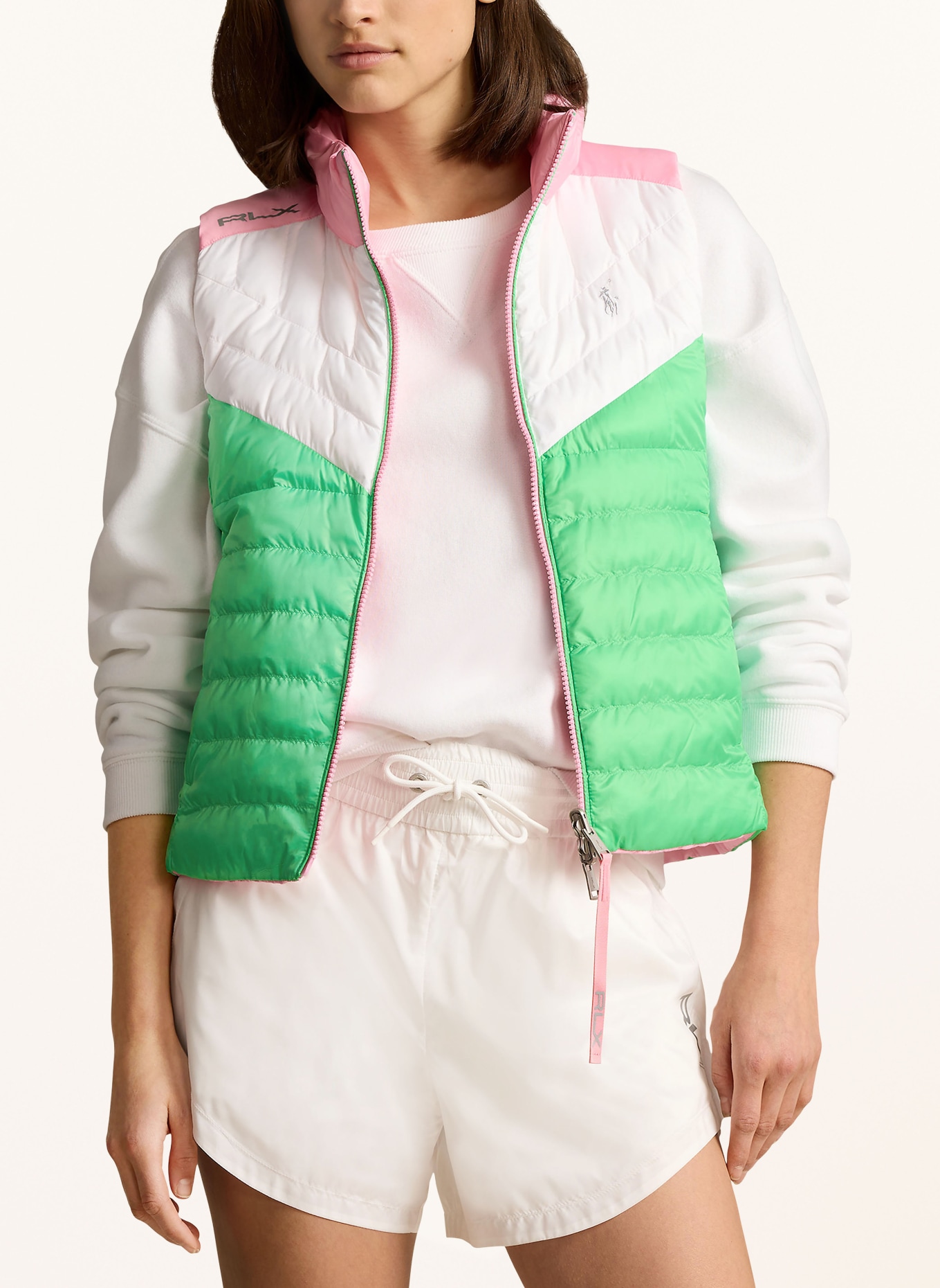 RLX RALPH LAUREN Outdoor vest reversible, Color: GREEN/ WHITE/ PINK (Image 4)