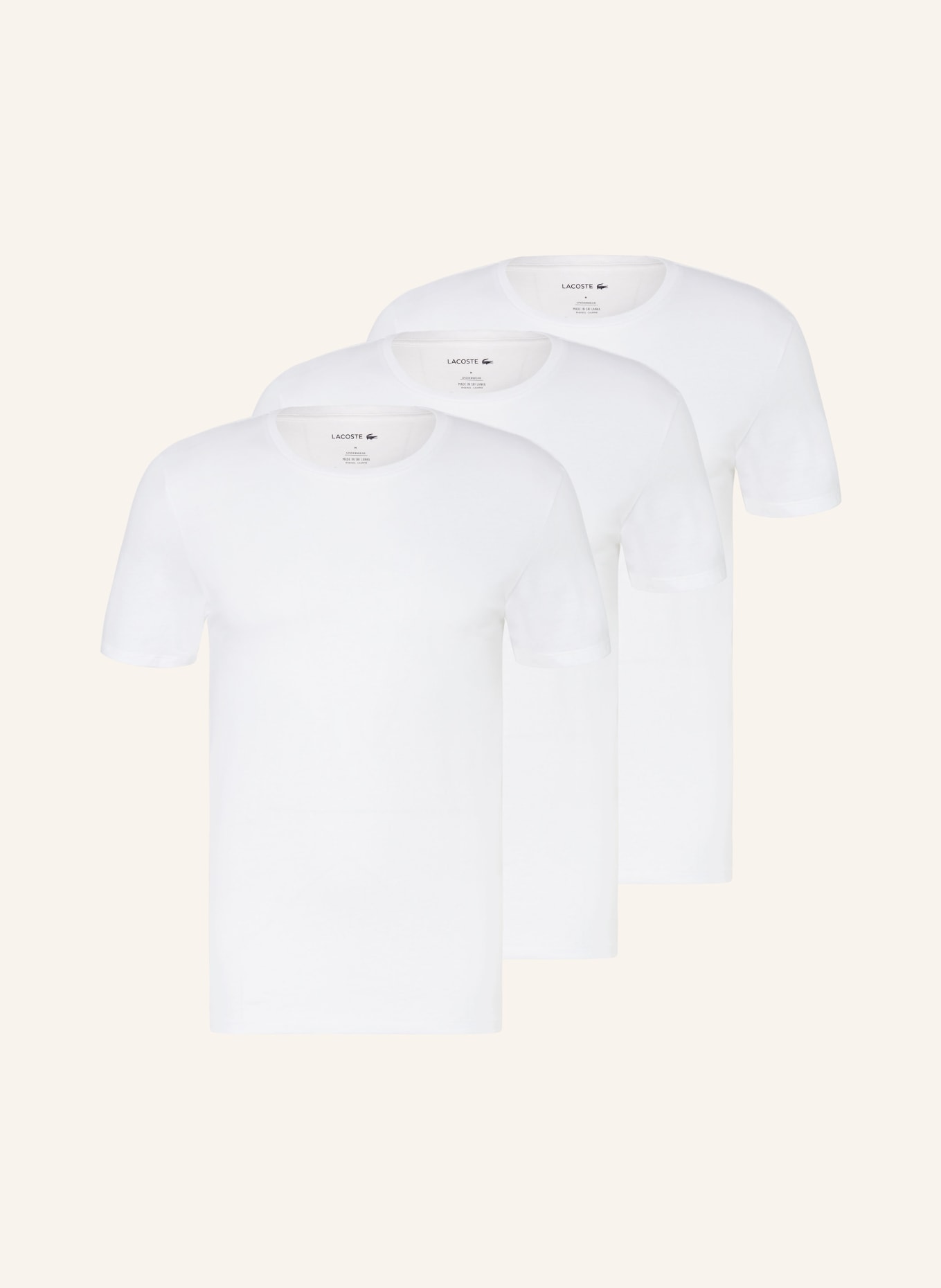 LACOSTE Sada 3 triček, Barva: BÍLÁ (Obrázek 1)