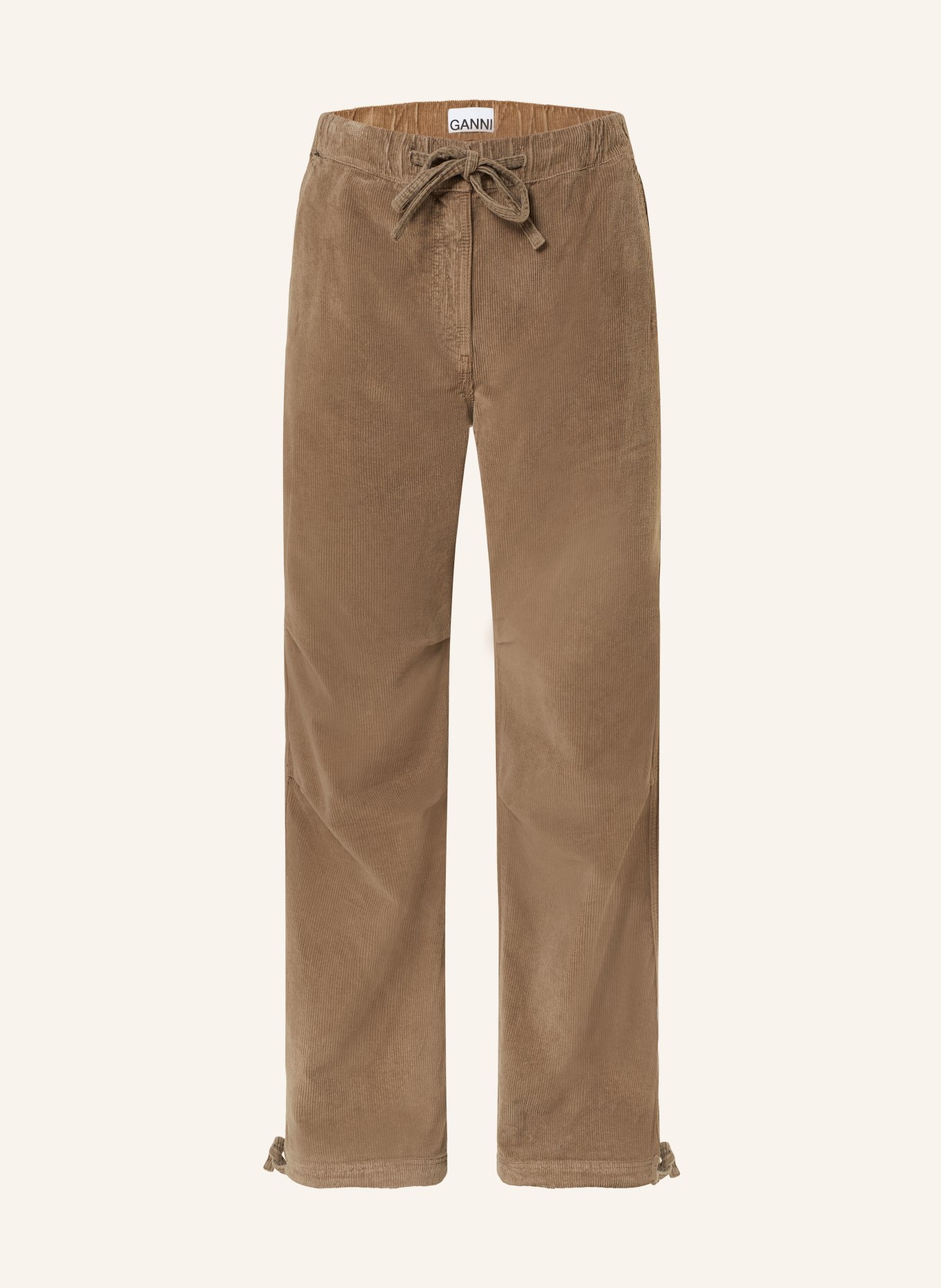GANNI Wide leg trousers made of corduroy, Color: BROWN (Image 1)