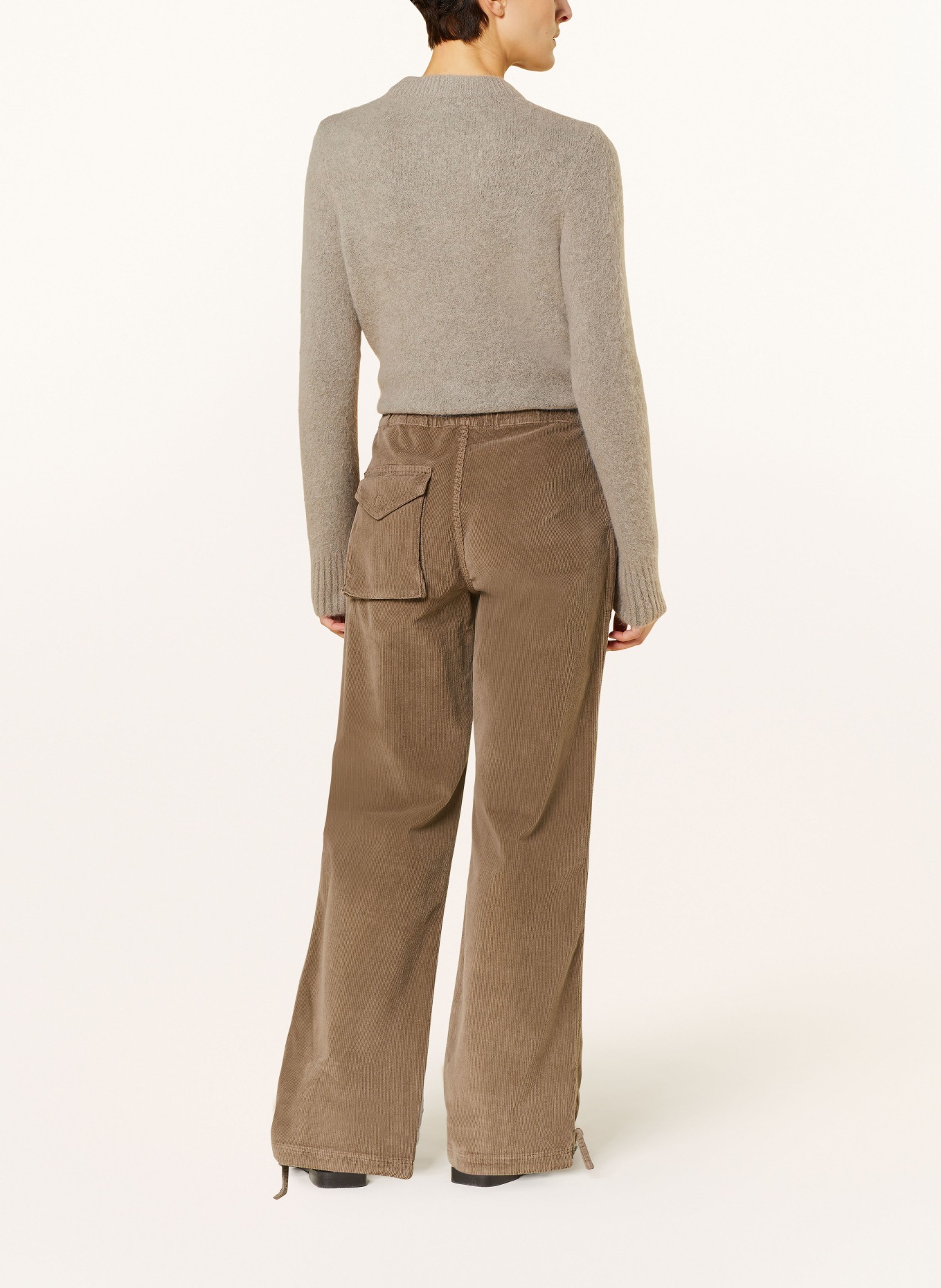 GANNI Spodnie marlena ze sztruksu, Kolor: BRĄZOWY (Obrazek 3)