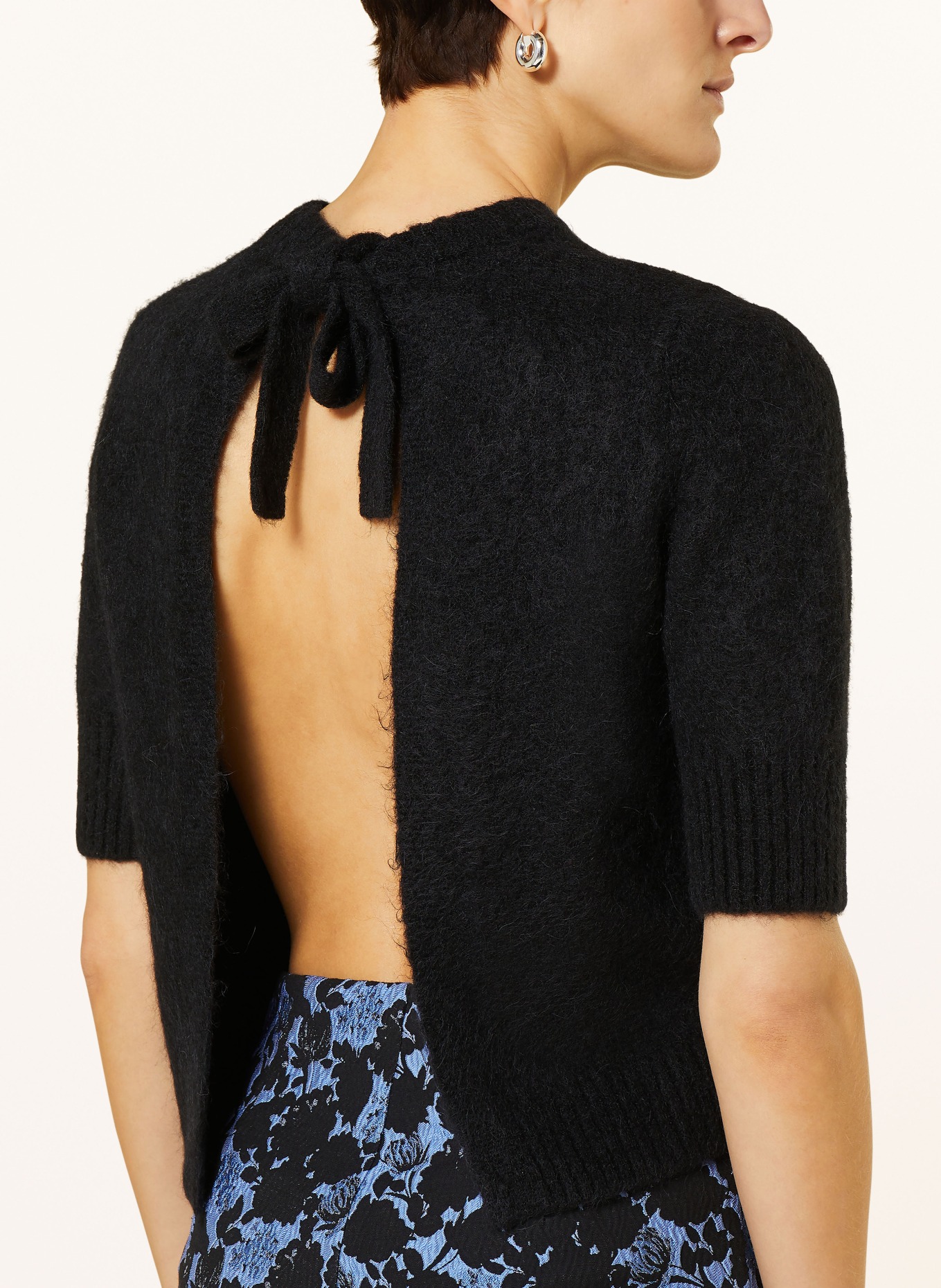 GANNI Knit shirt with alpaca, Color: BLACK (Image 4)
