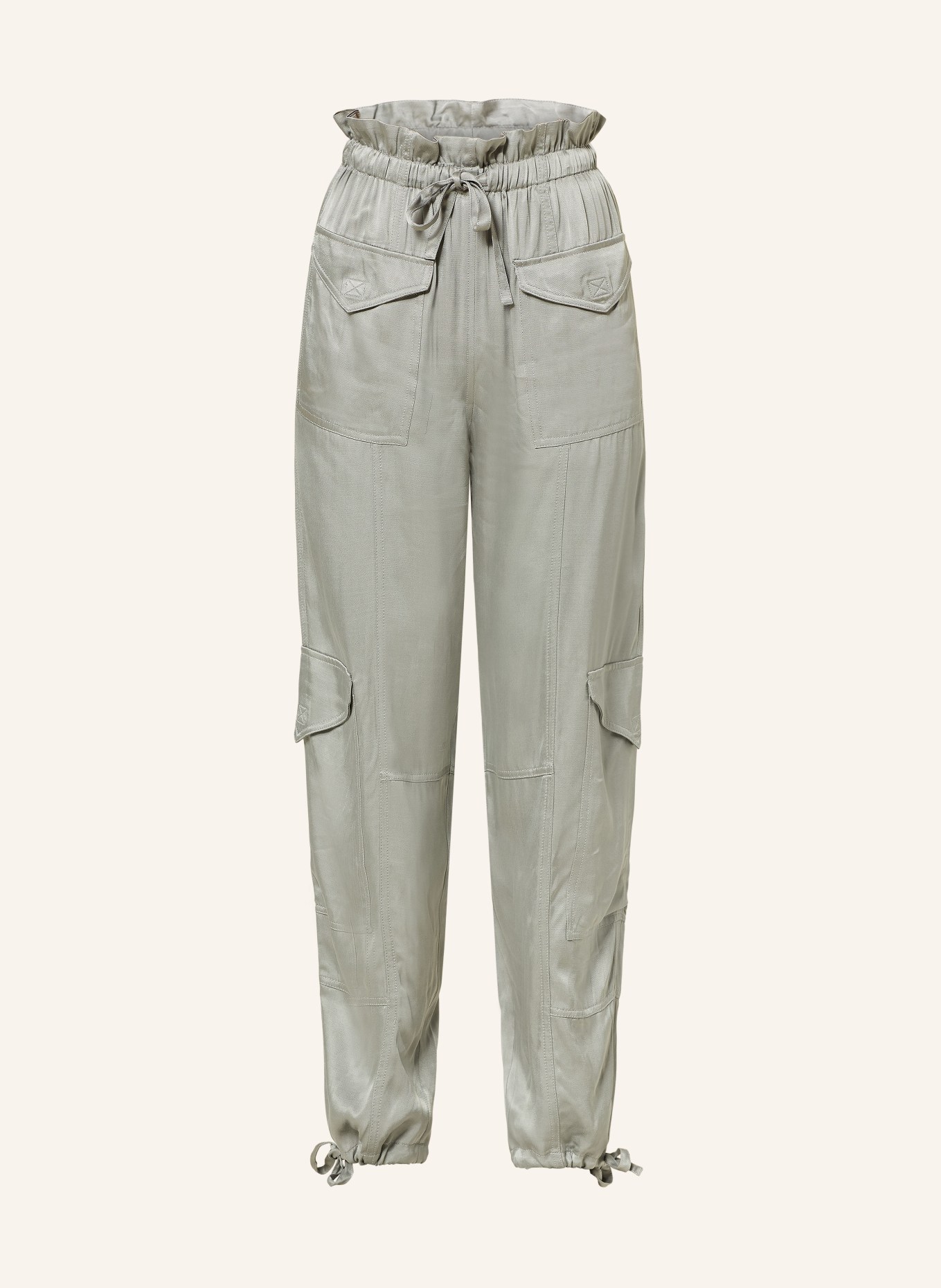 GANNI Cargo pants made of satin, Color: GRAY (Image 1)