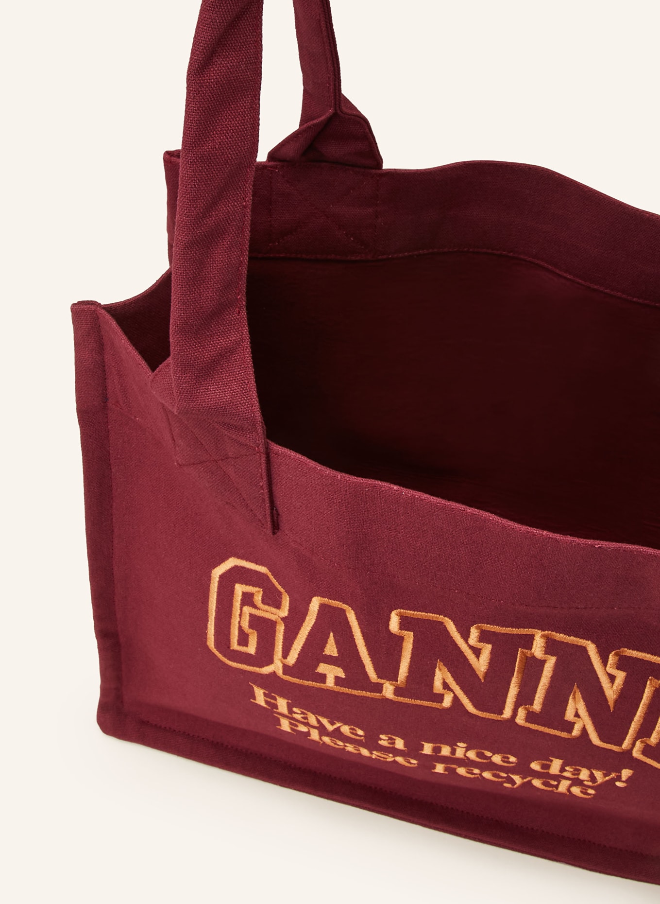 GANNI Shopper, Color: DARK RED (Image 3)