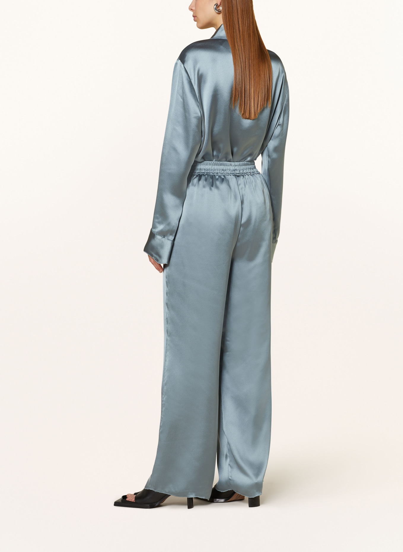 HOLZWEILER Satin trousers LUKA, Color: LIGHT BLUE (Image 3)