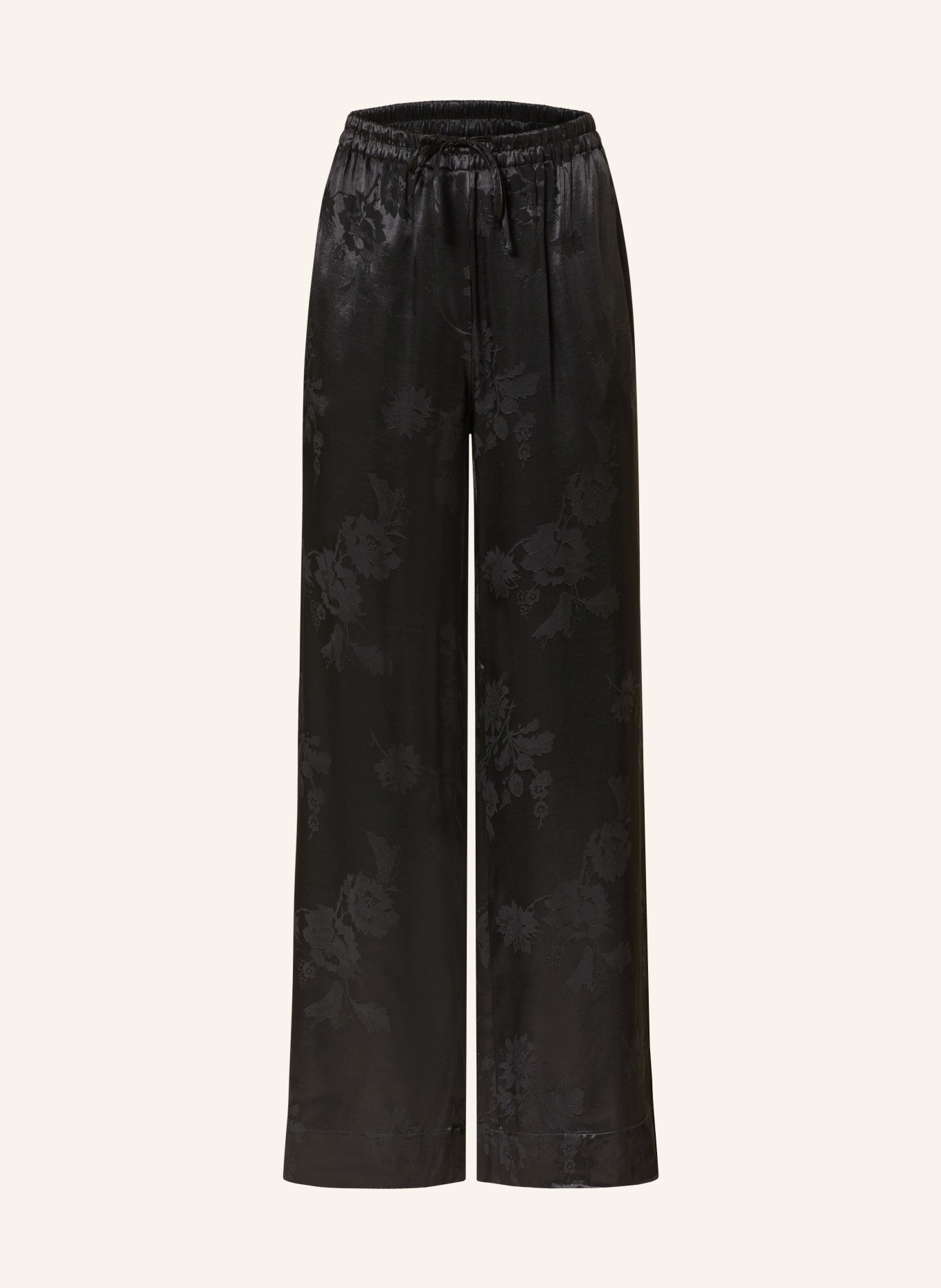 HOLZWEILER Wide leg trousers POM made of satin, Color: BLACK (Image 1)