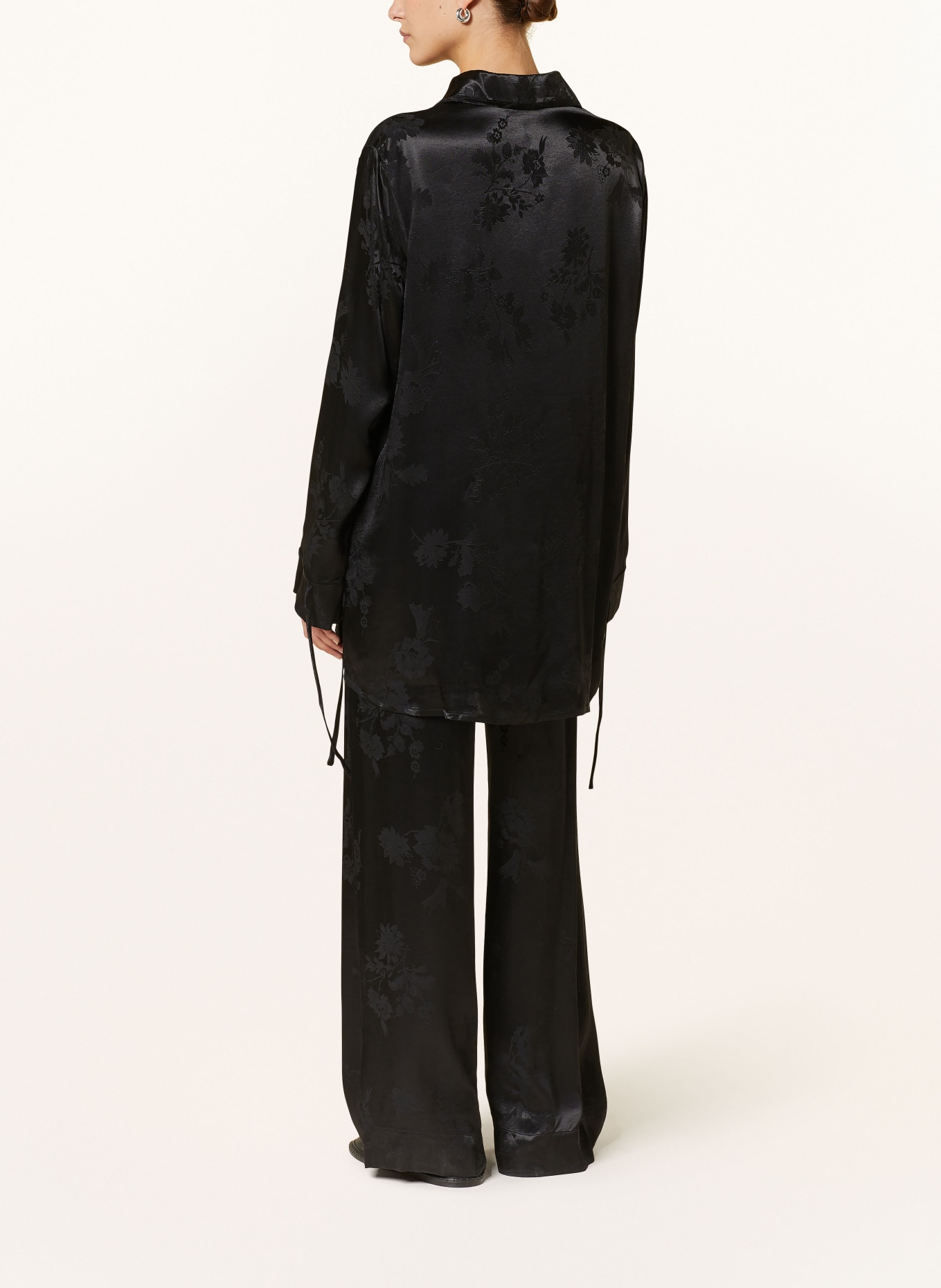 HOLZWEILER Wide leg trousers POM made of satin, Color: BLACK (Image 3)