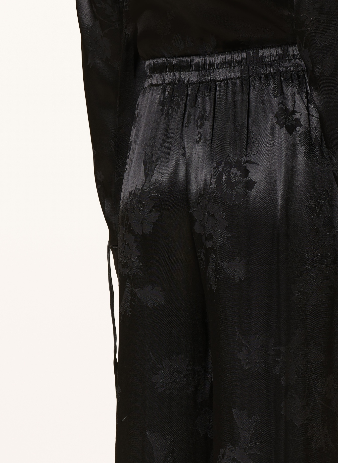 HOLZWEILER Wide leg trousers POM made of satin, Color: BLACK (Image 6)