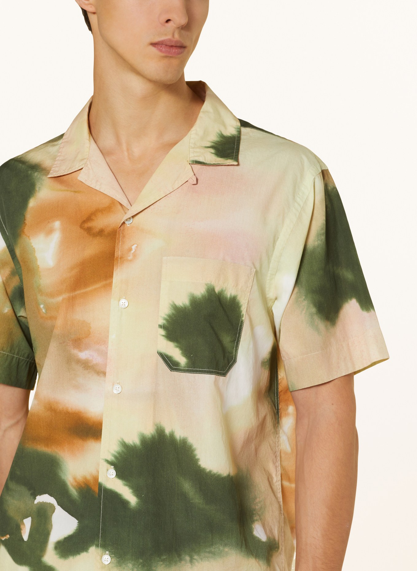CLOSED Koszula z klapami comfort fit, Kolor: JASNOŻÓŁTY/ ZIELONY/ BRĄZOWY (Obrazek 4)