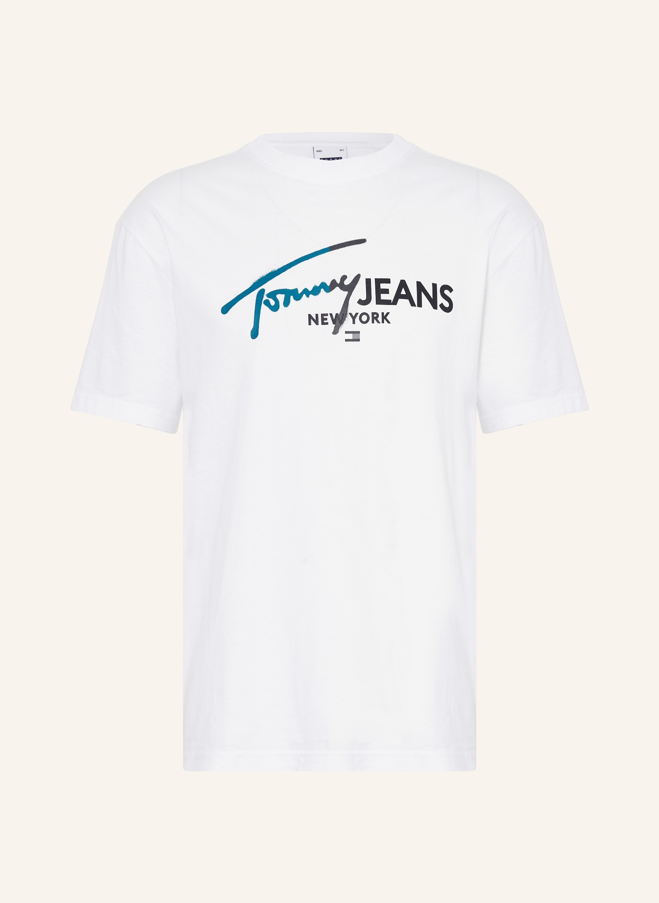 TOMMY JEANS T-shirt, Color: WHITE/ TEAL/ BLACK (Image 1)