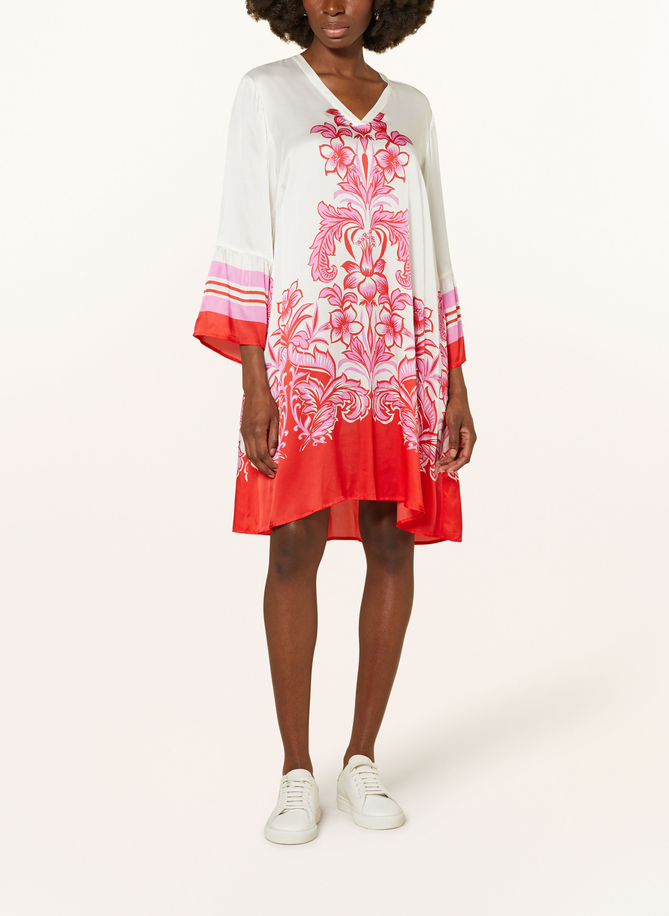 Grace Dress with silk, Color: WHITE/ PINK/ RED (Image 2)