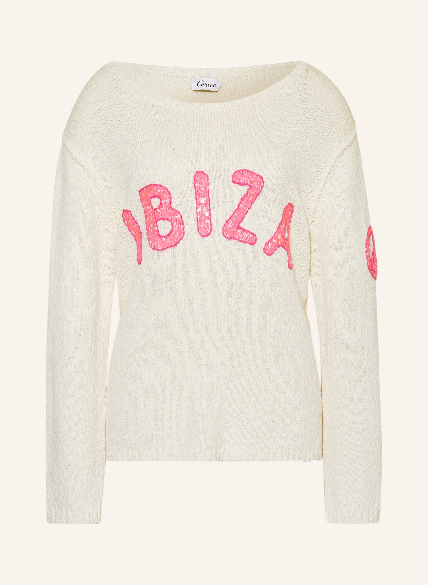 Grace Sweater IBIZA with sequins, Color: CREAM (Image 1)
