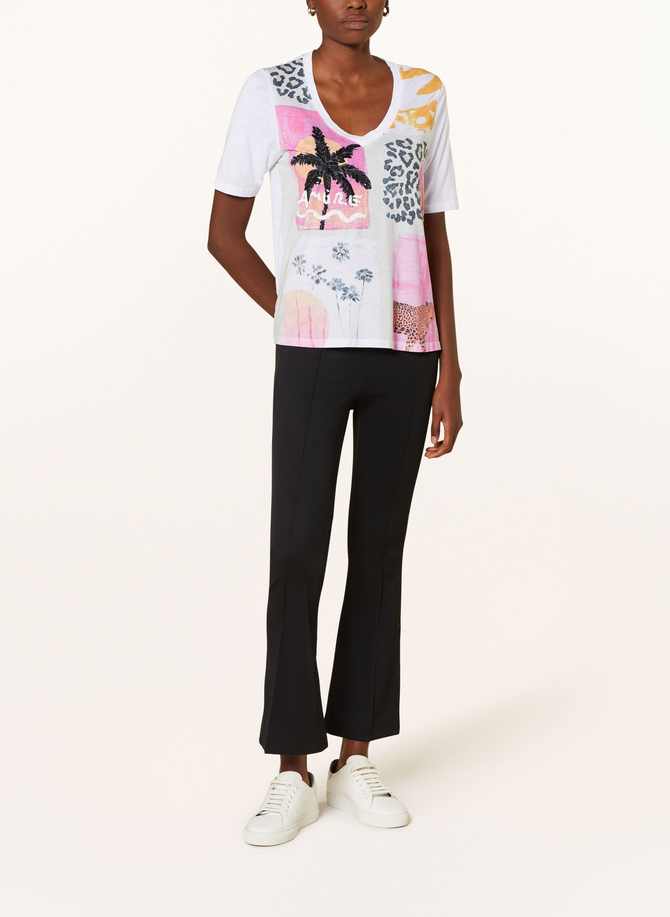 Grace T-Shirt mit Pailletten, Farbe: WEISS/ PINK (Bild 2)