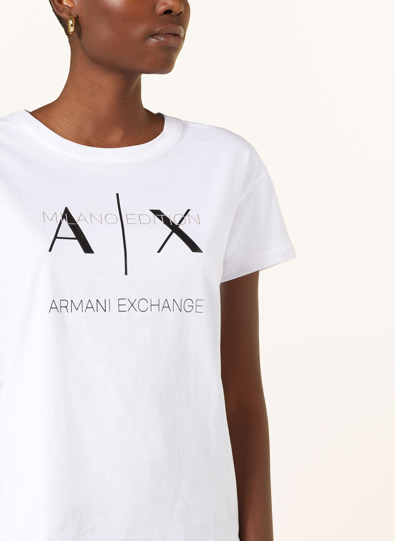 ARMANI EXCHANGE T-shirt, Color: WHITE/ BLACK/ GOLD (Image 4)
