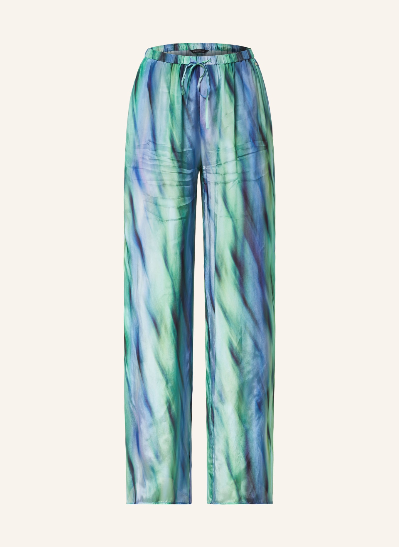 ARMANI EXCHANGE Satin trousers, Color: BLUE/ DARK BLUE/ GREEN (Image 1)