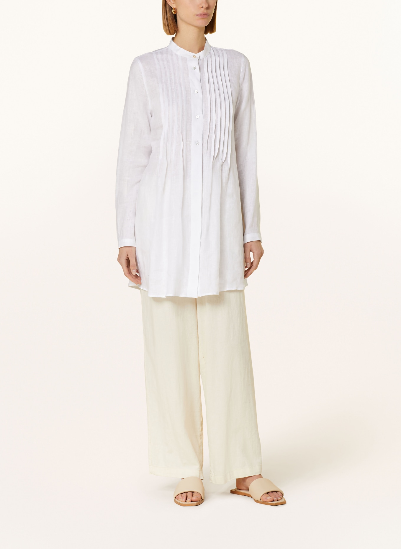 van Laack Linen blouse COREY, Color: WHITE (Image 2)