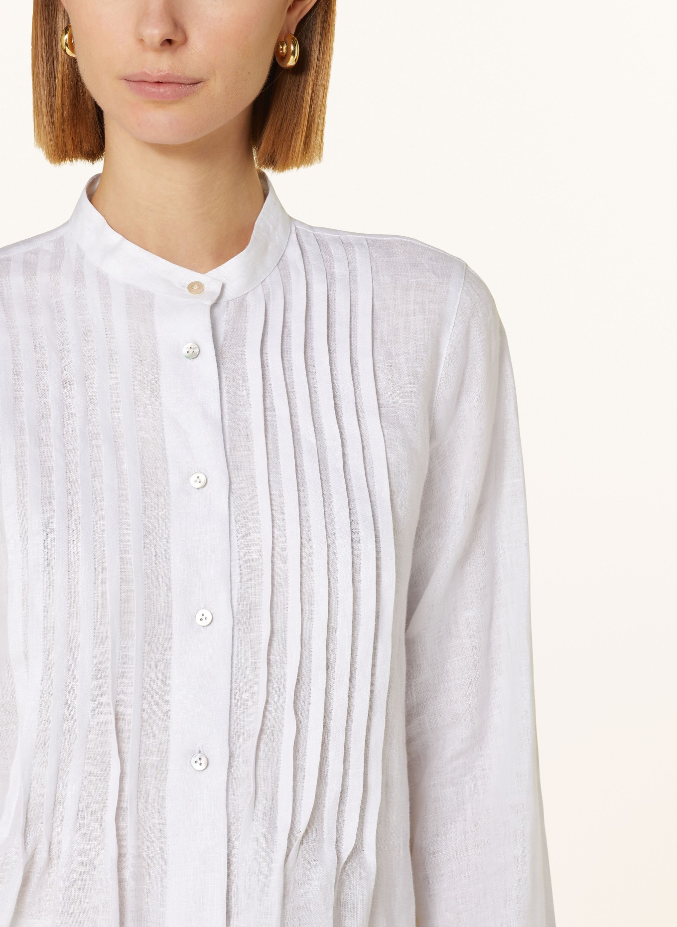 van Laack Linen blouse COREY, Color: WHITE (Image 4)