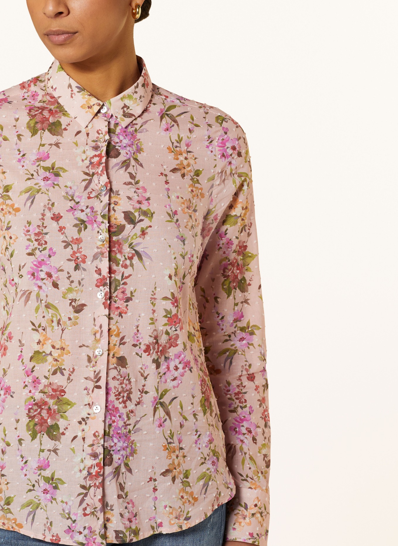 van Laack Shirt blouse CELLA, Color: ROSE/ PINK/ GREEN (Image 4)
