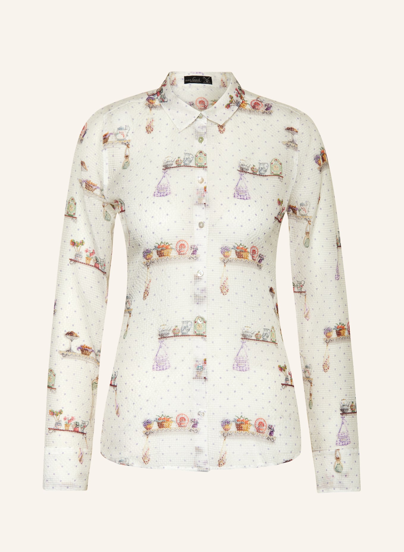 van Laack Shirt blouse CELLA-KN made of silk, Color: WHITE (Image 1)