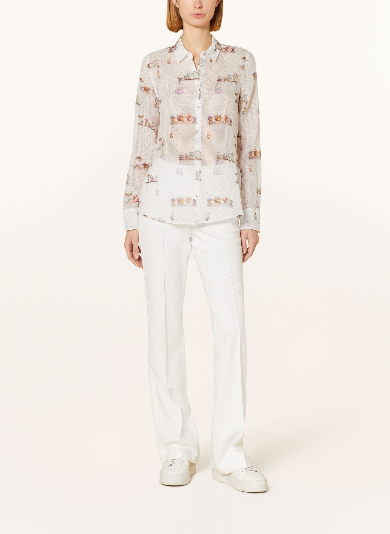 van Laack Shirt blouse CELLA-KN made of silk, Color: WHITE (Image 2)