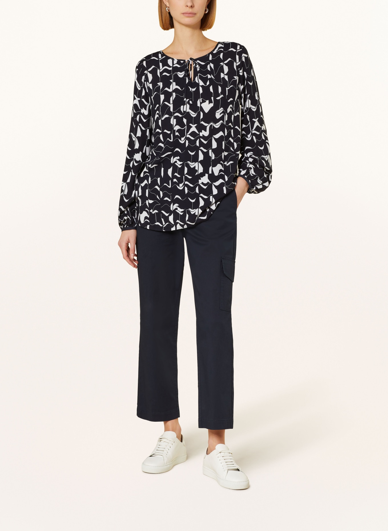 comma casual identity Shirt blouse, Color: BLACK/ WHITE (Image 2)